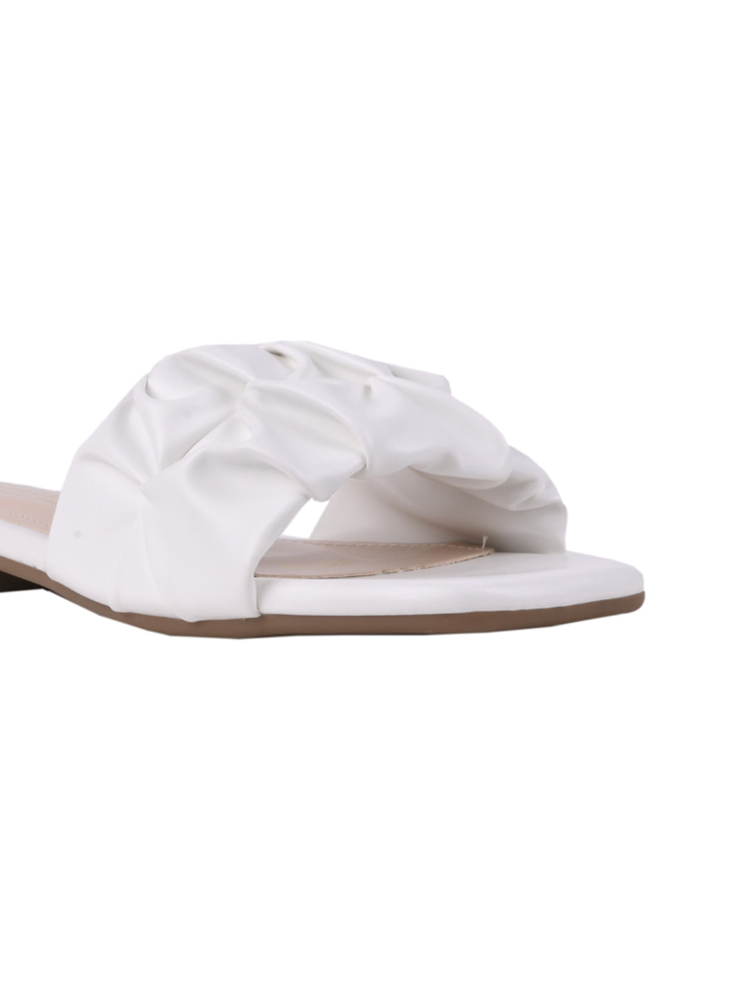 Women, Women Footwear, White Open Toe Flats