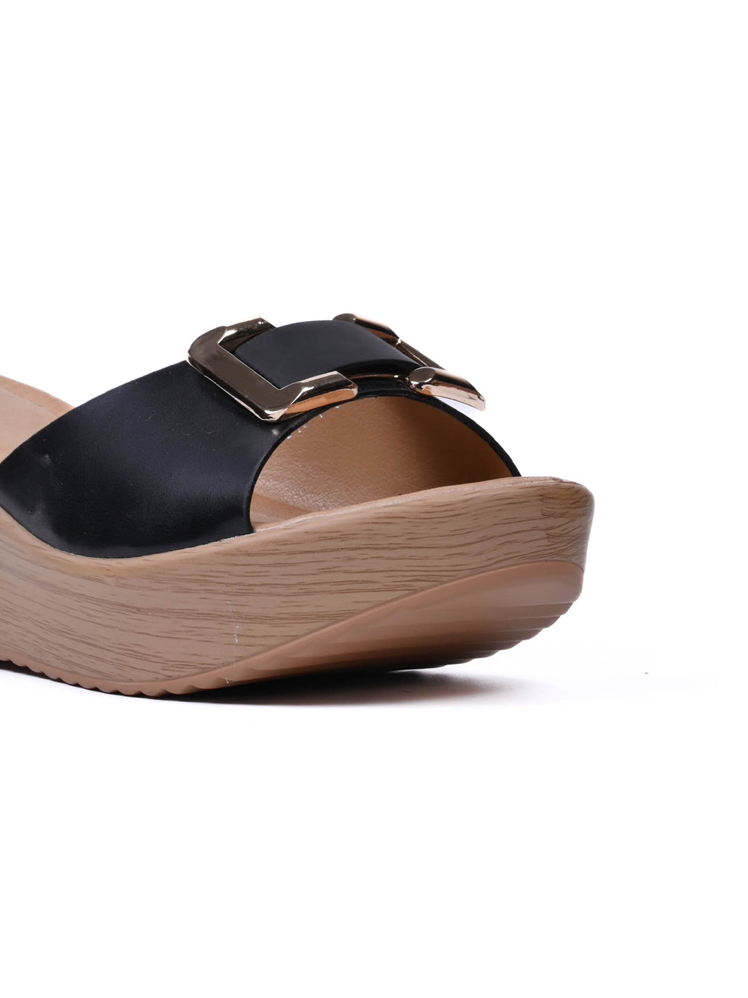 Women, Women Footwear, Black Wedges