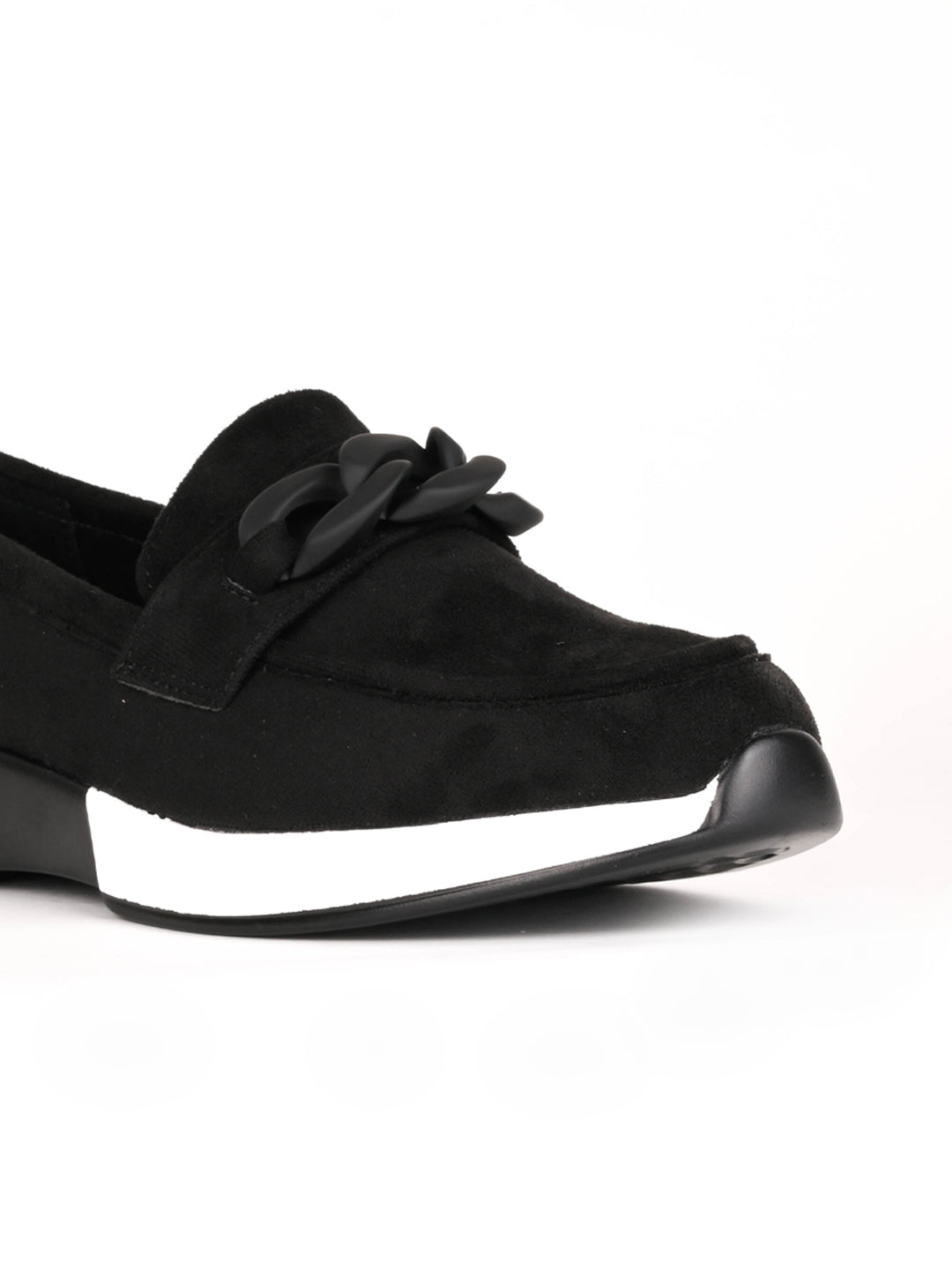 Women, Women Footwear, Black Loafers