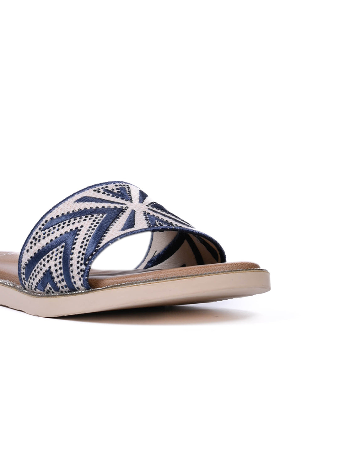 Women, Women Footwear, Navy Open Toe Flats