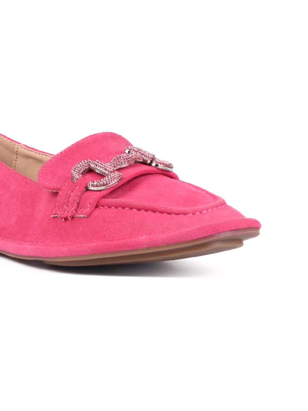 Women Fuchsia Solid Loafers