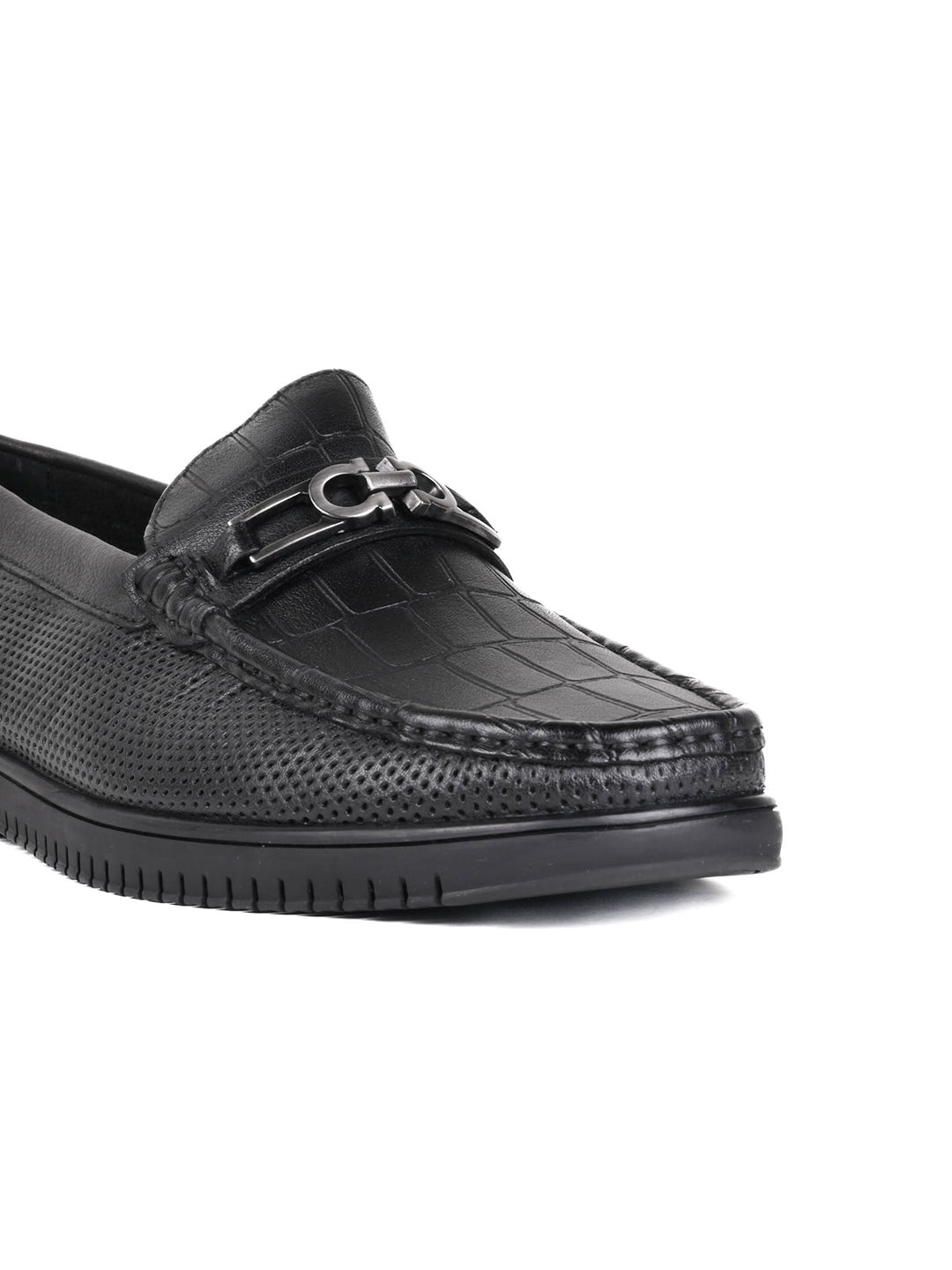 Men, Men Footwear, Black Loafers