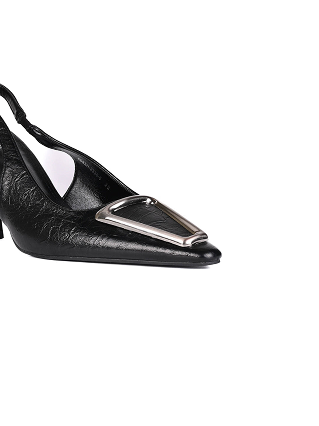 Women Black Textured Pumps