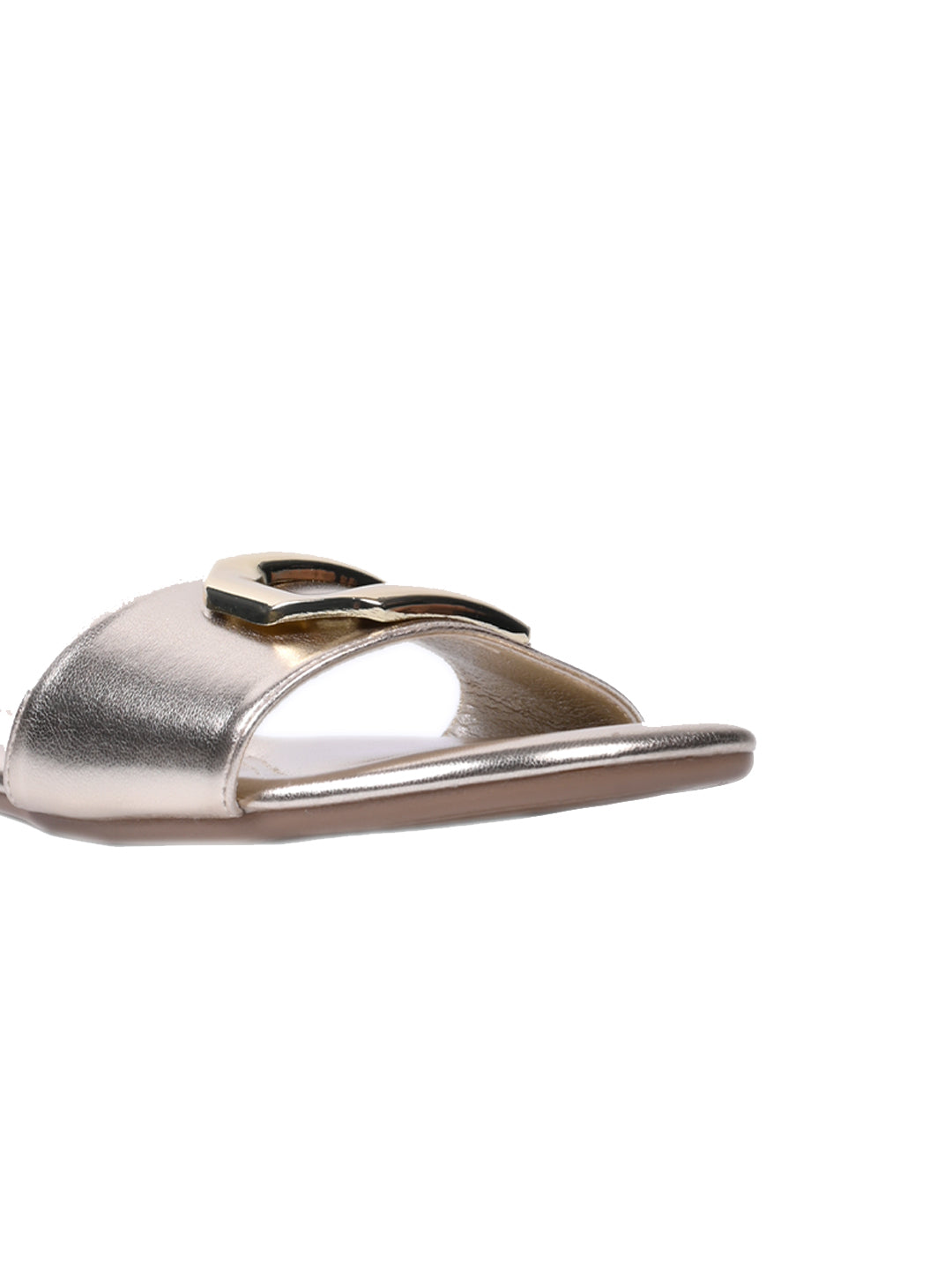 Women, Women Footwear, Gold Open Toe Flats