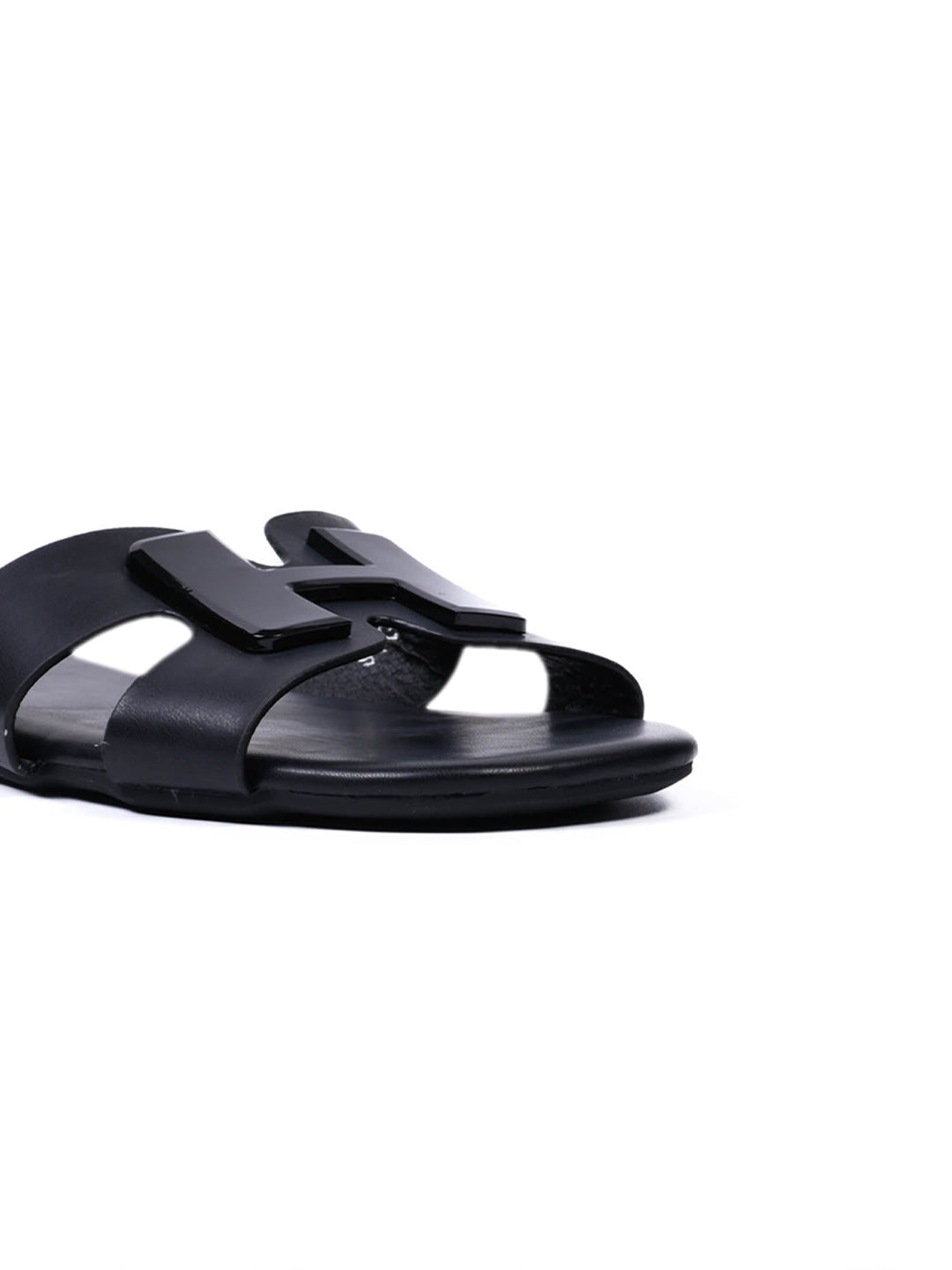 Women, Women Footwear, Black Open Toe Flats