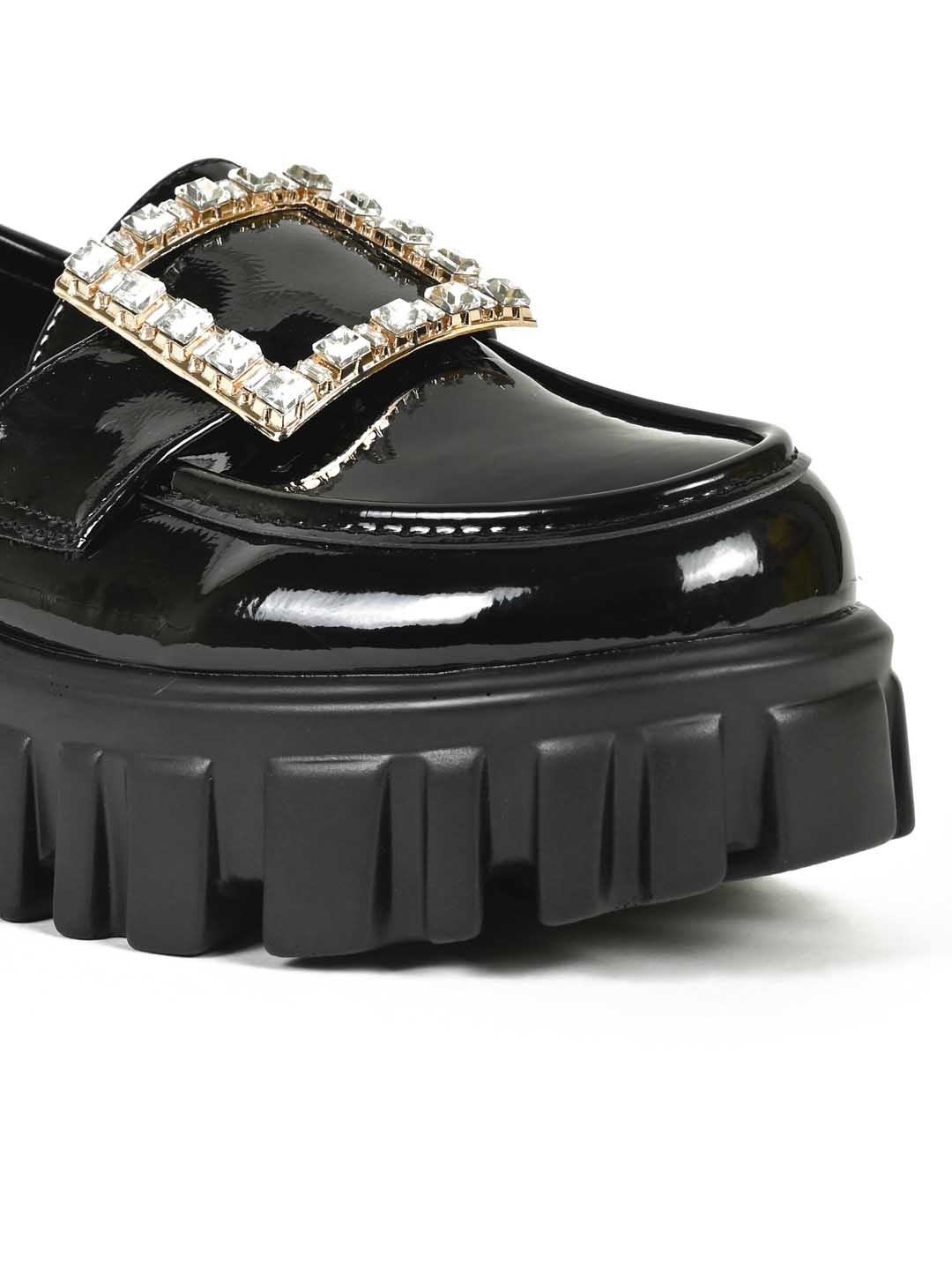 Women, Women Footwear, Black Loafers