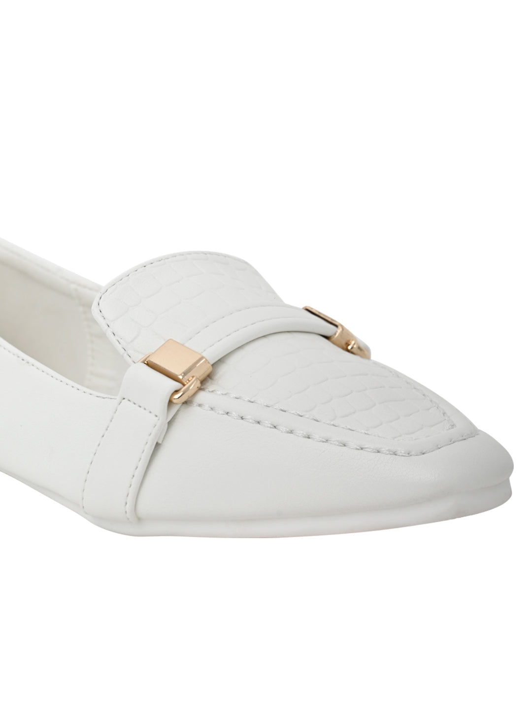 Footwear, Women Footwear, White Loafers