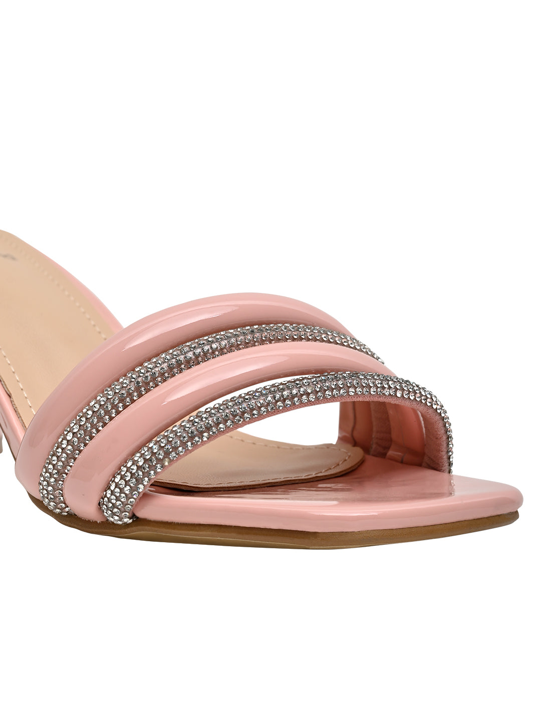 Women Nude Embellished Sandals