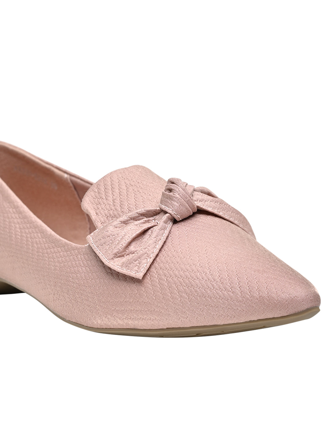 Women Pink Textured Ballerinas