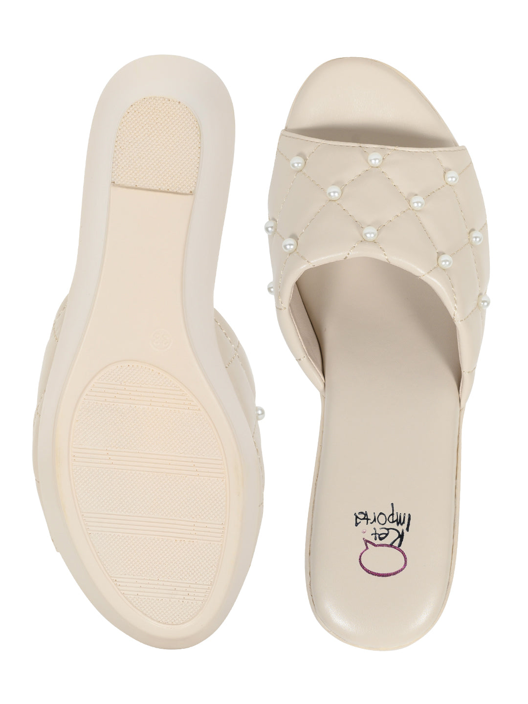 Footwear, Women Footwear, Beige Wedges