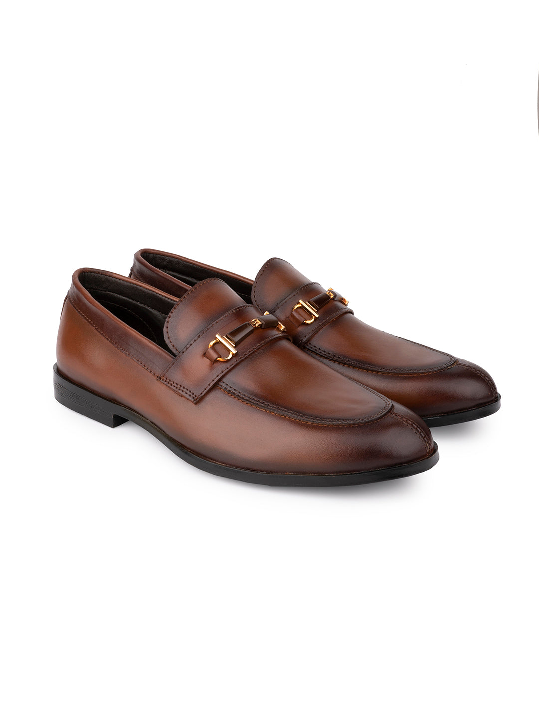 Men COFFEE Solid Loafers