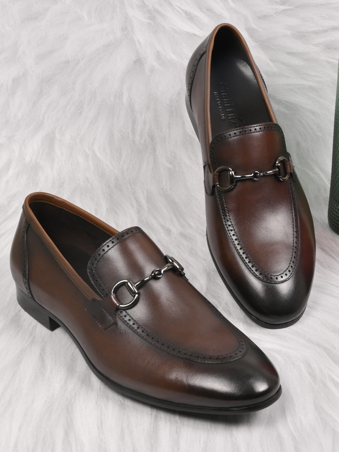 Men Brown Solid Formal Loafers – ShoeTree