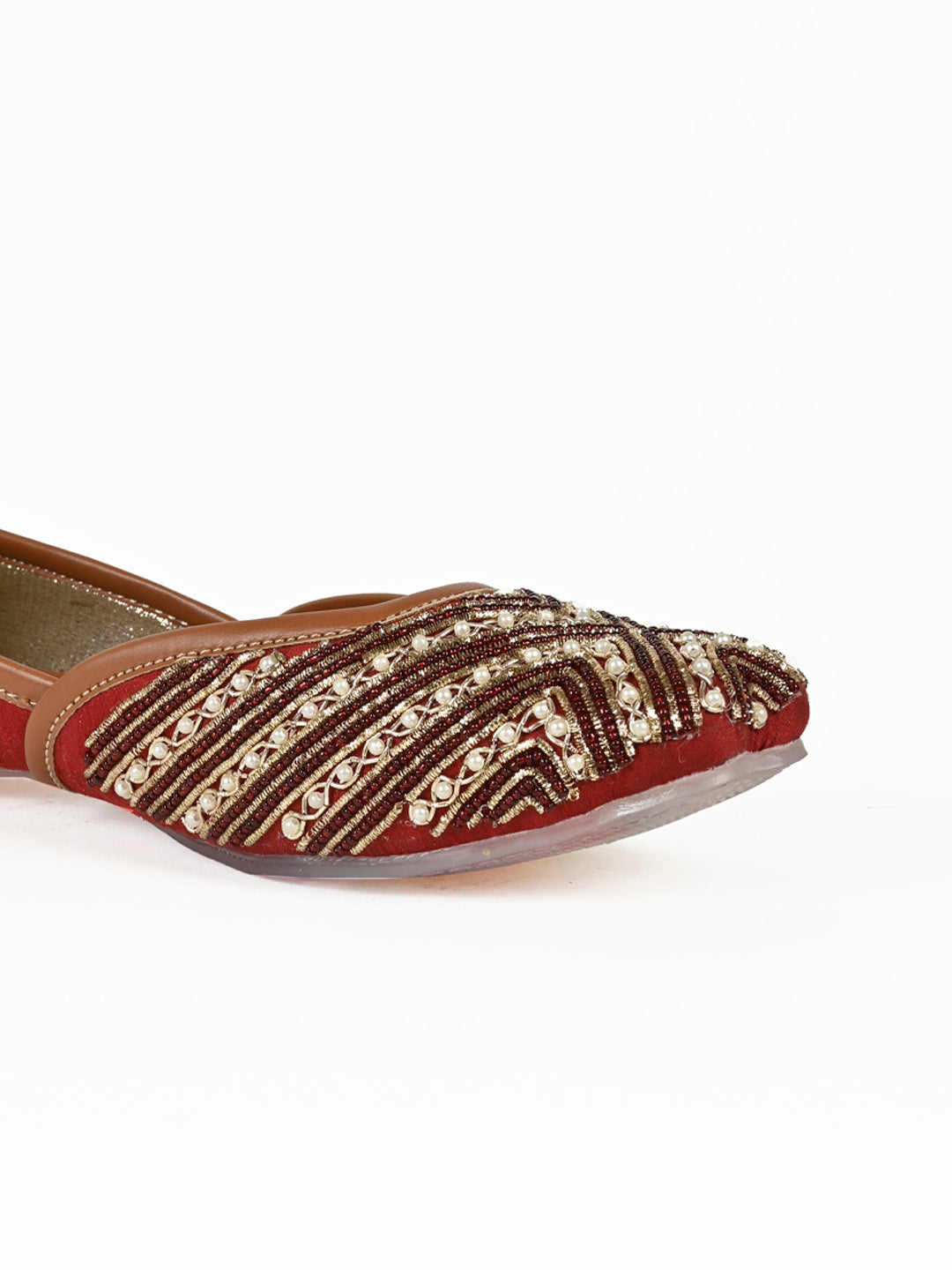 Women, Women Footwear, Maroon Mojaris