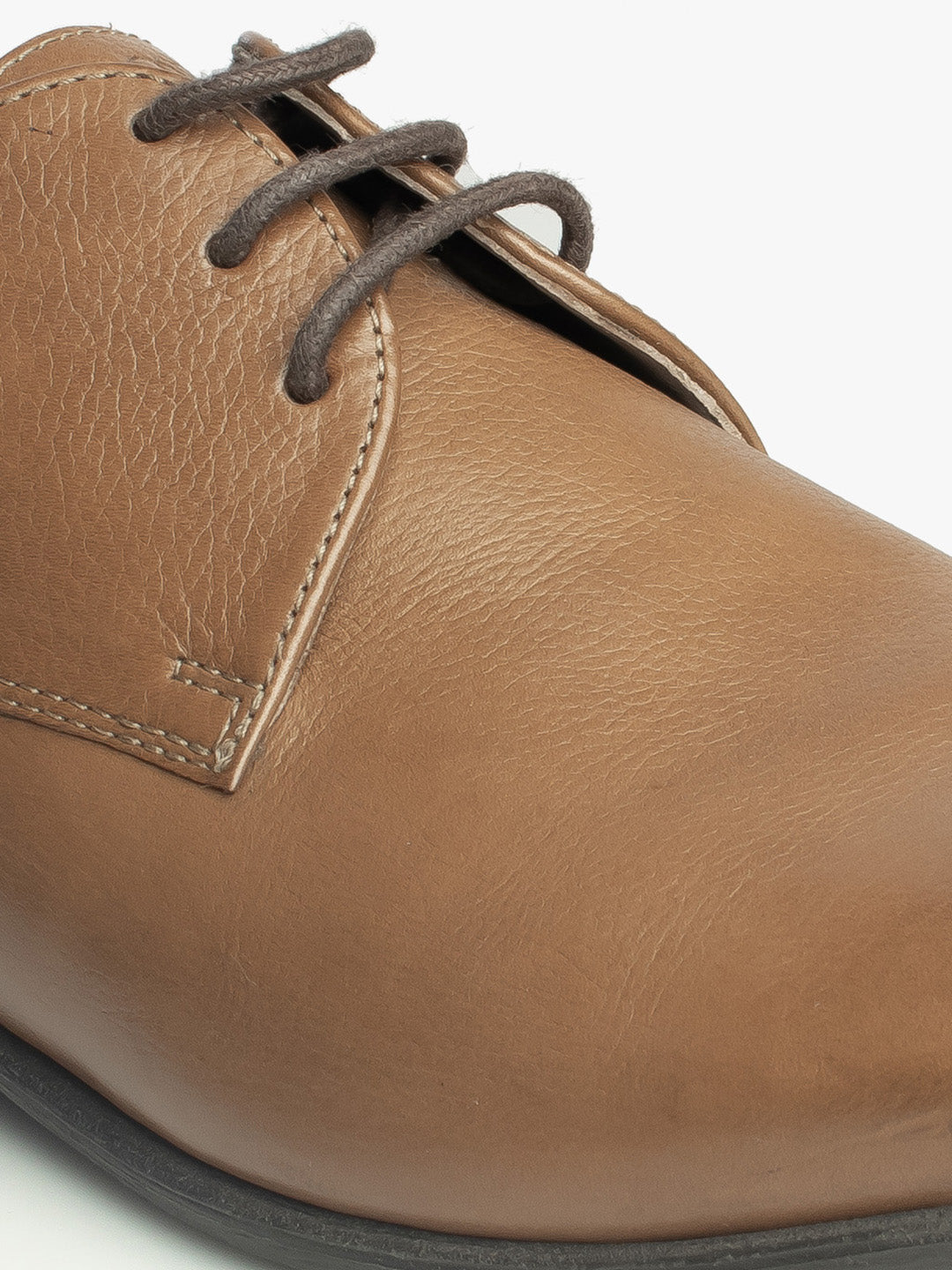 Men Beige Solid Derby Formal Shoes