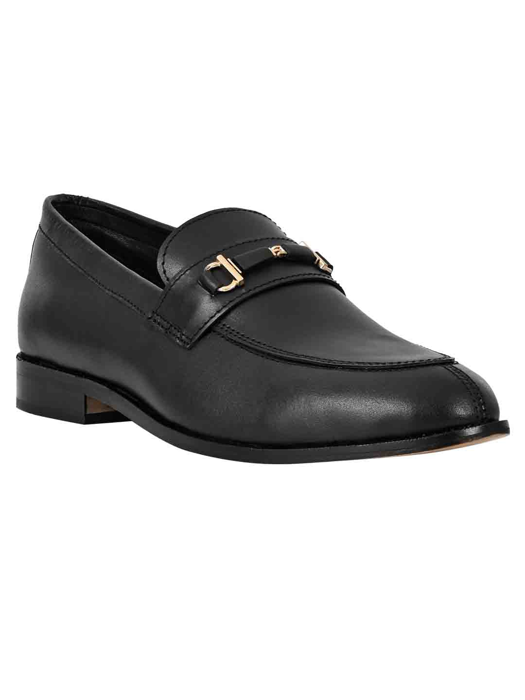 Men Black Solid Formal Loafers