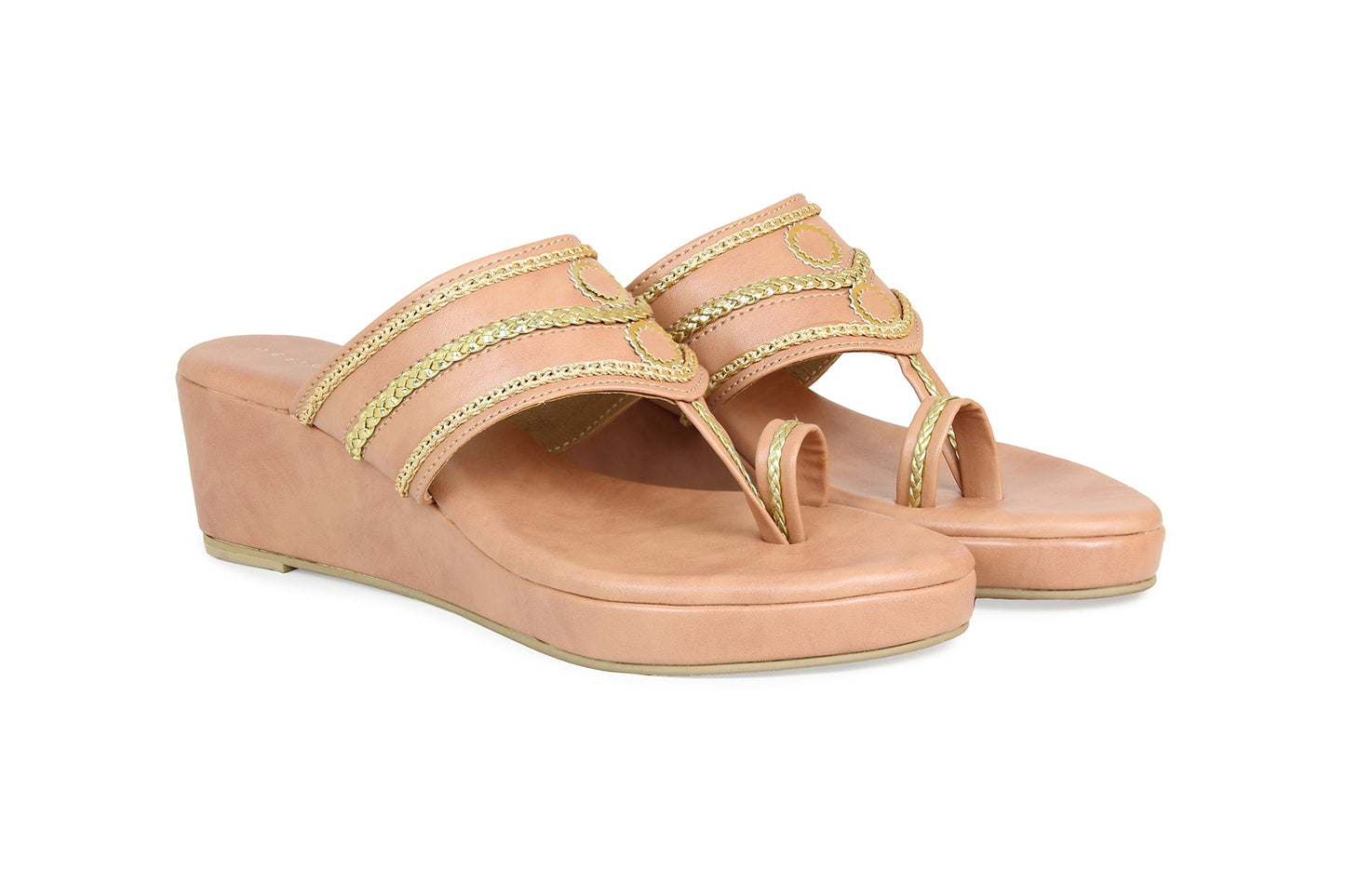 Footwear, Women Footwear, Peach Wedges