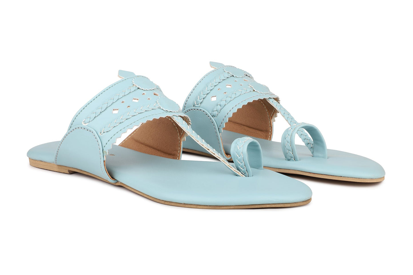 Women, Women Footwear, Blue One Toe Flats