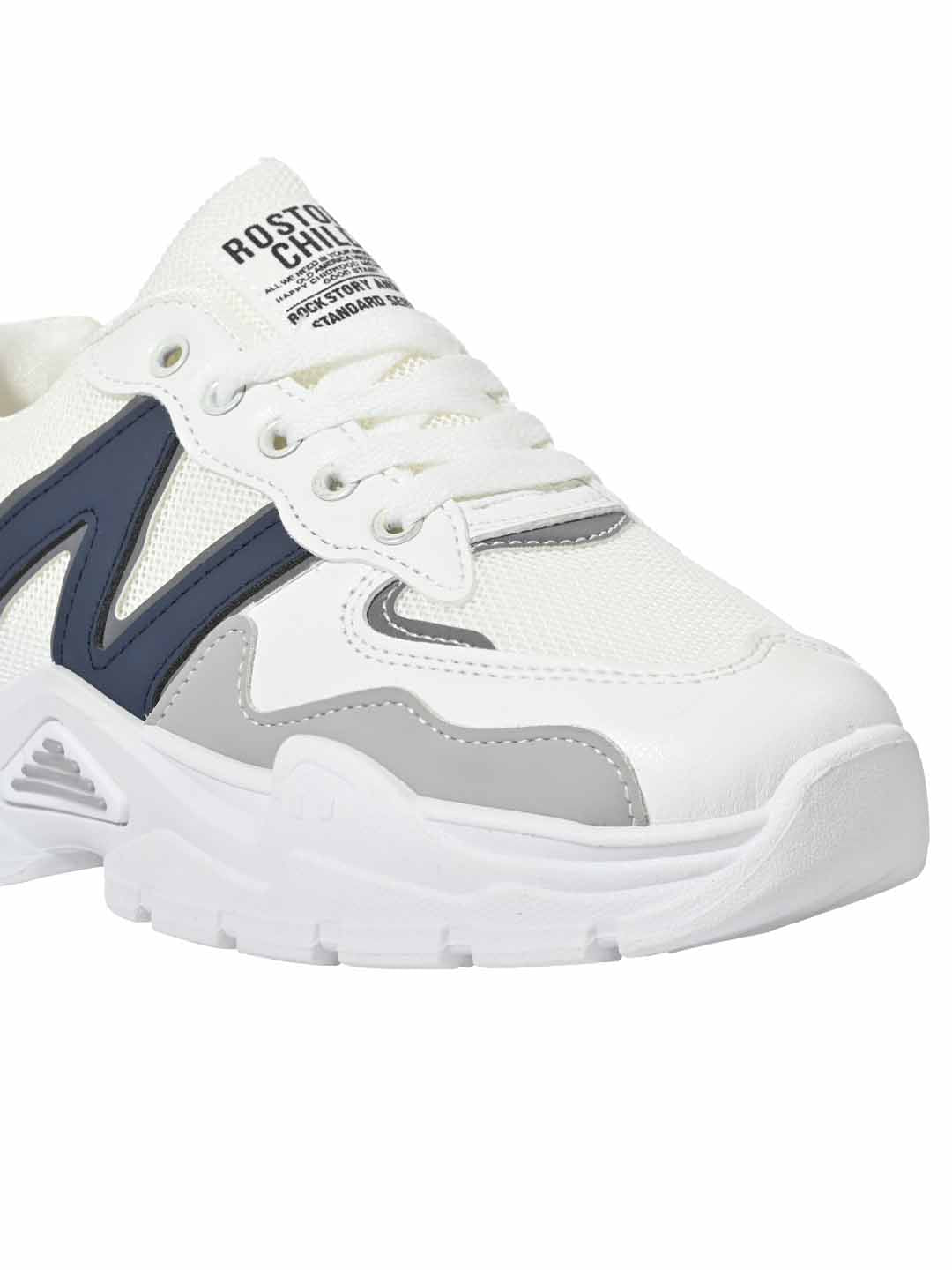 Women WHITE & BLUE SOLID Casual Sneaker