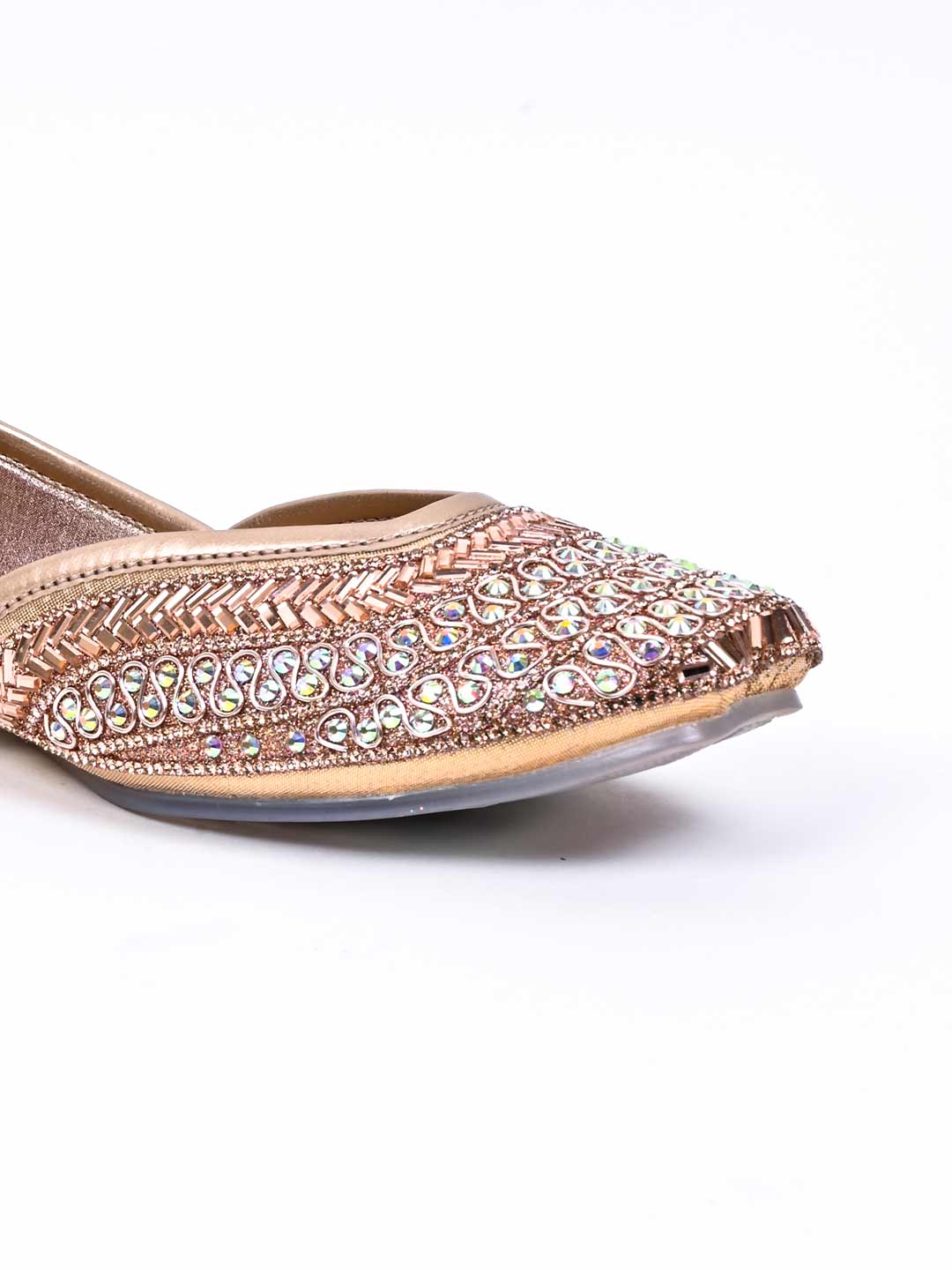 Women, Women Footwear, Rose Gold Mojaris