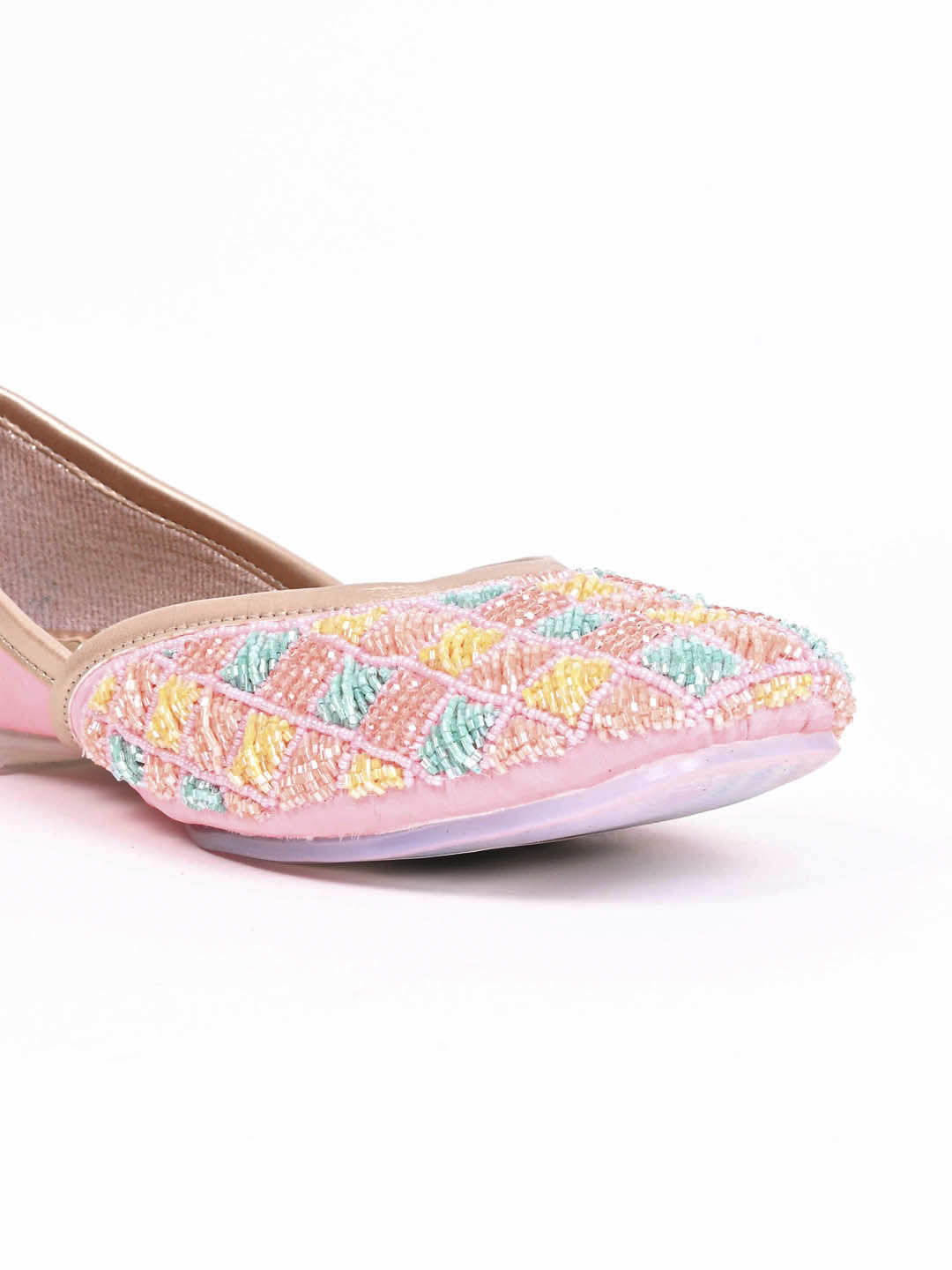 Women, Women Footwear, Pink Mojaris