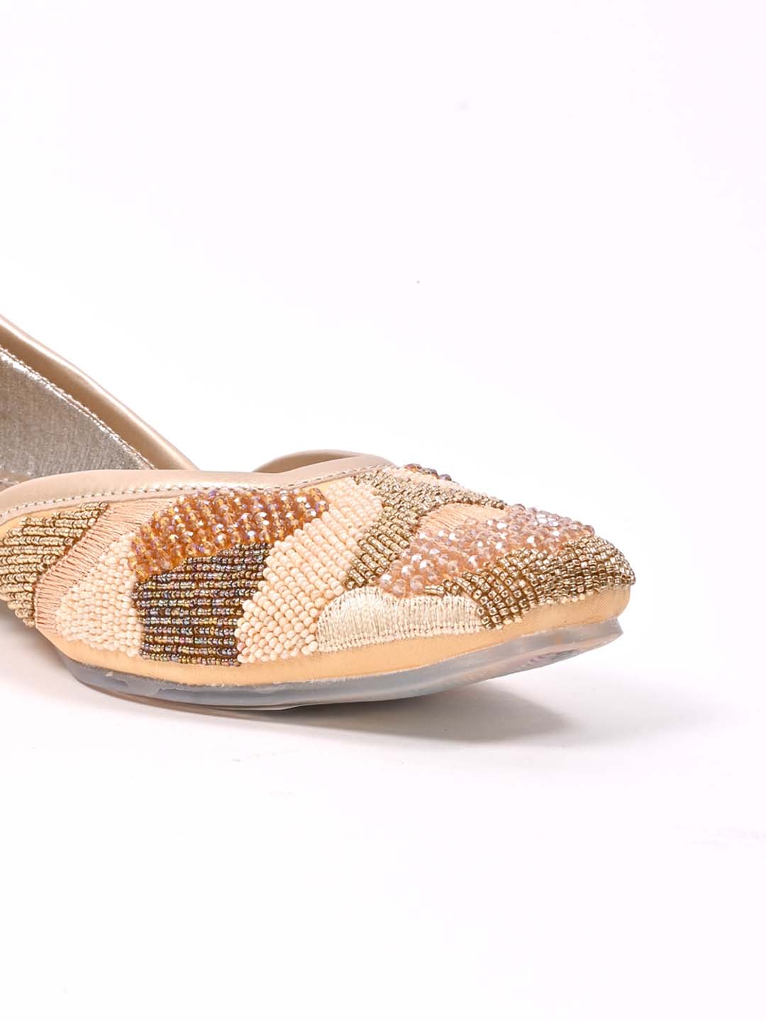 Women, Women Footwear, Beige Mojaris