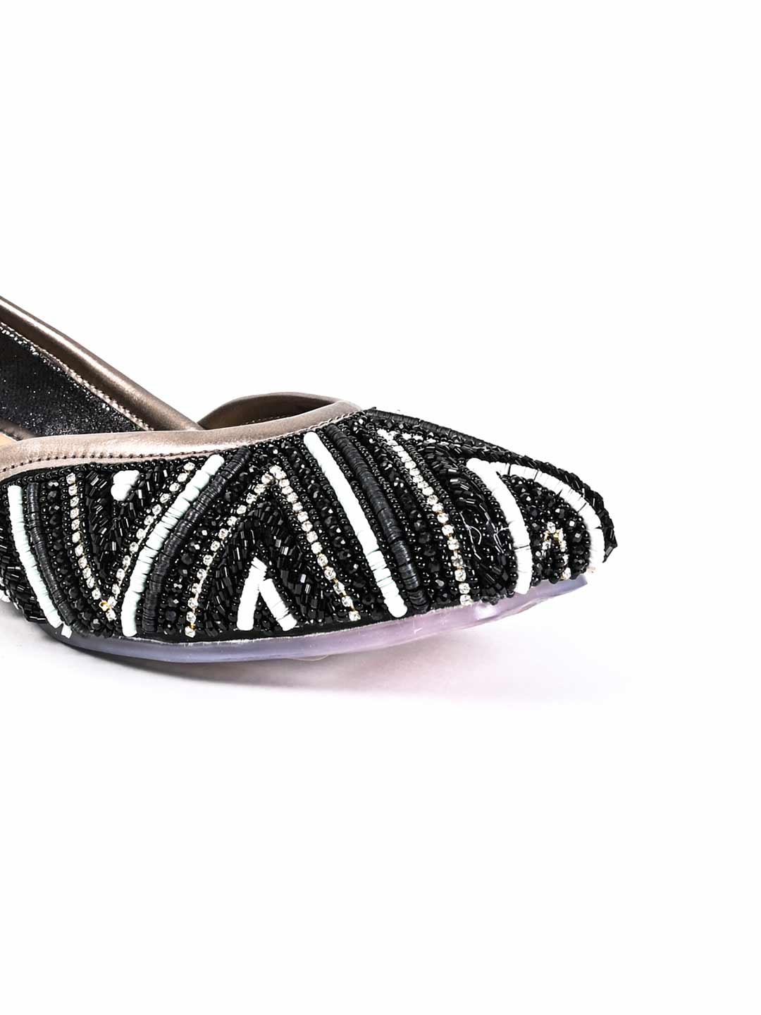 Women, Women Footwear, Black Mojaris
