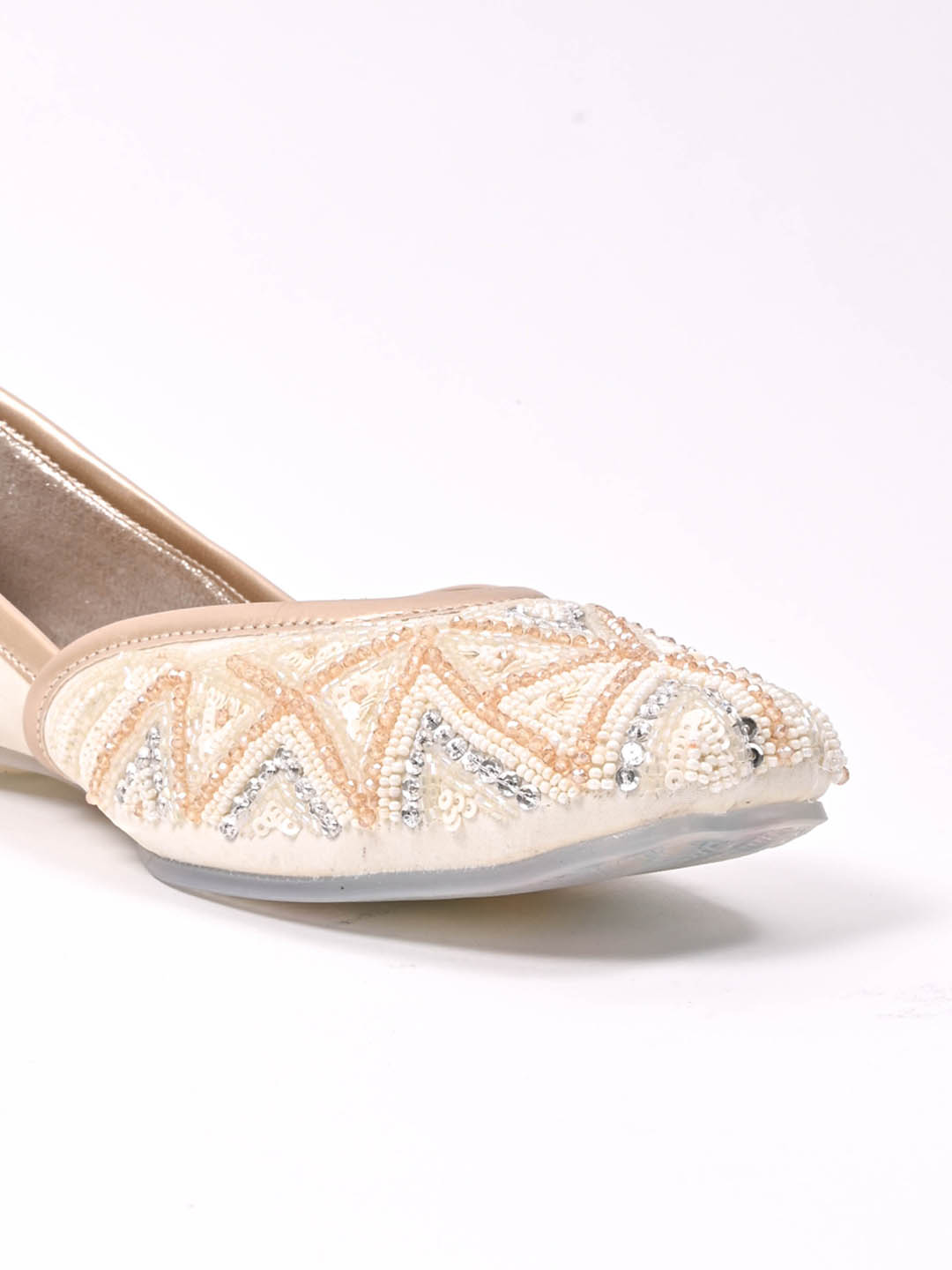 Women, Women Footwear, Beige Mojaris