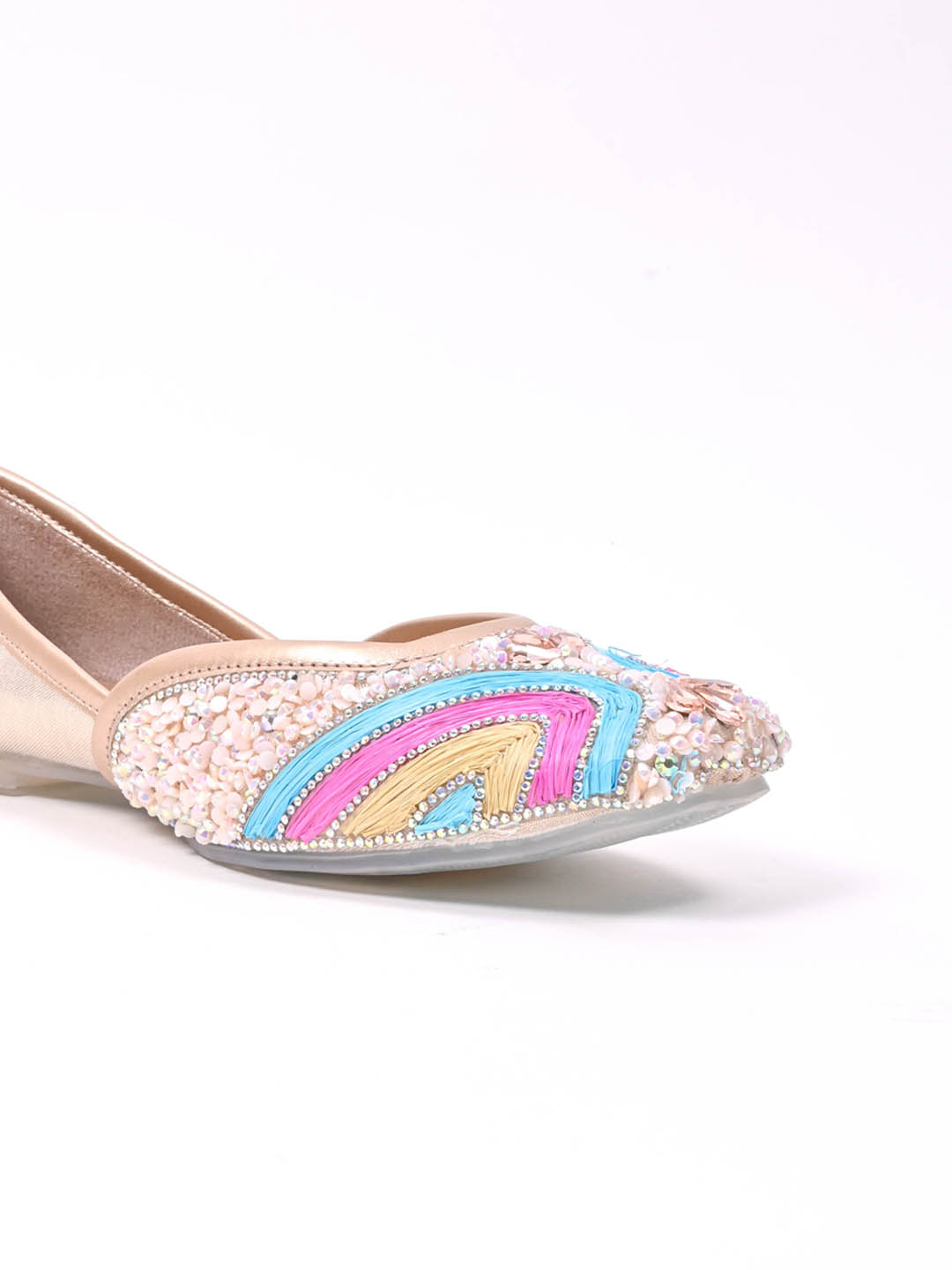 Women, Women Footwear, Rose Gold Mojaris