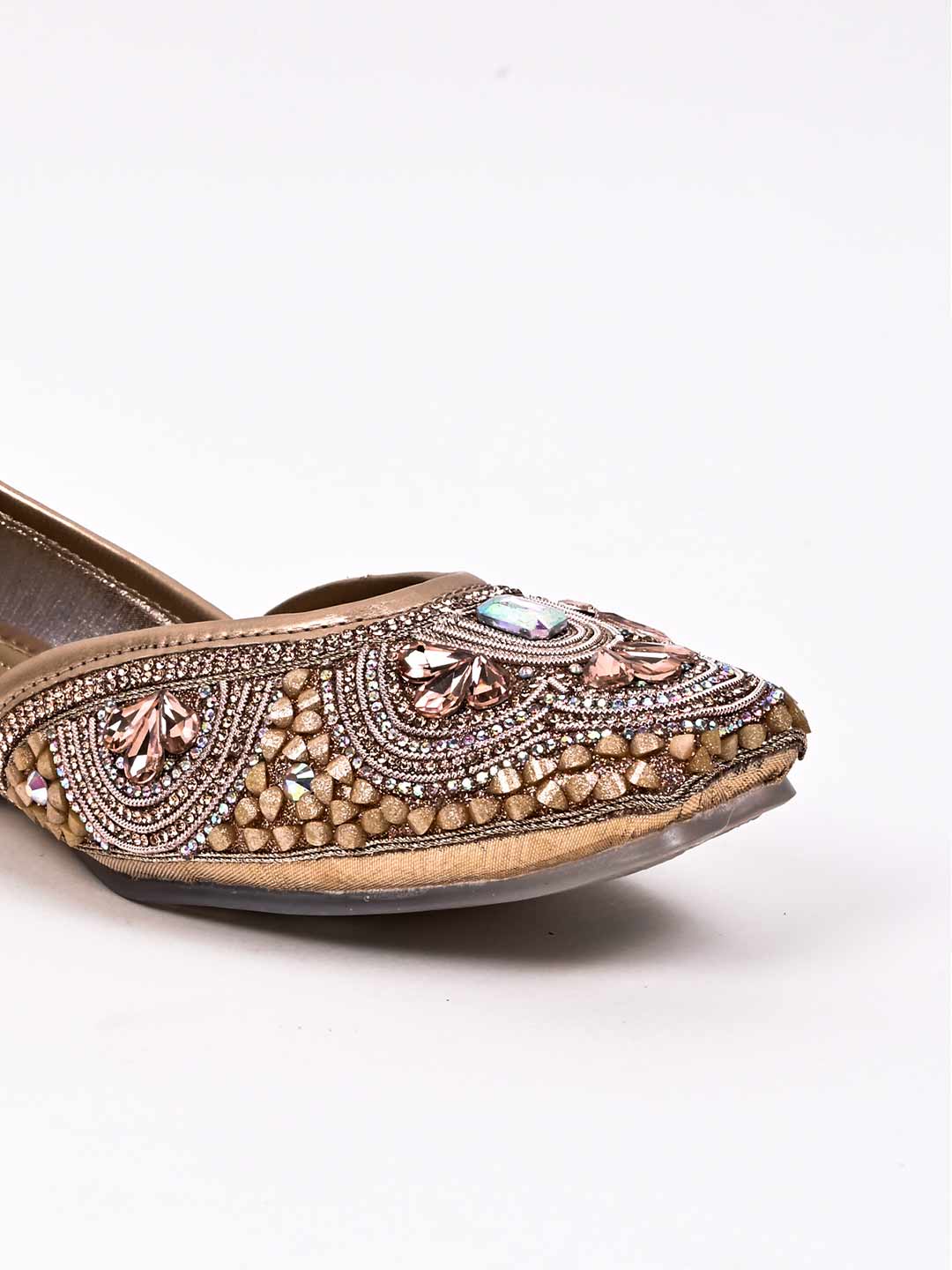 Women, Women Footwear, Rose Gold Mojaris