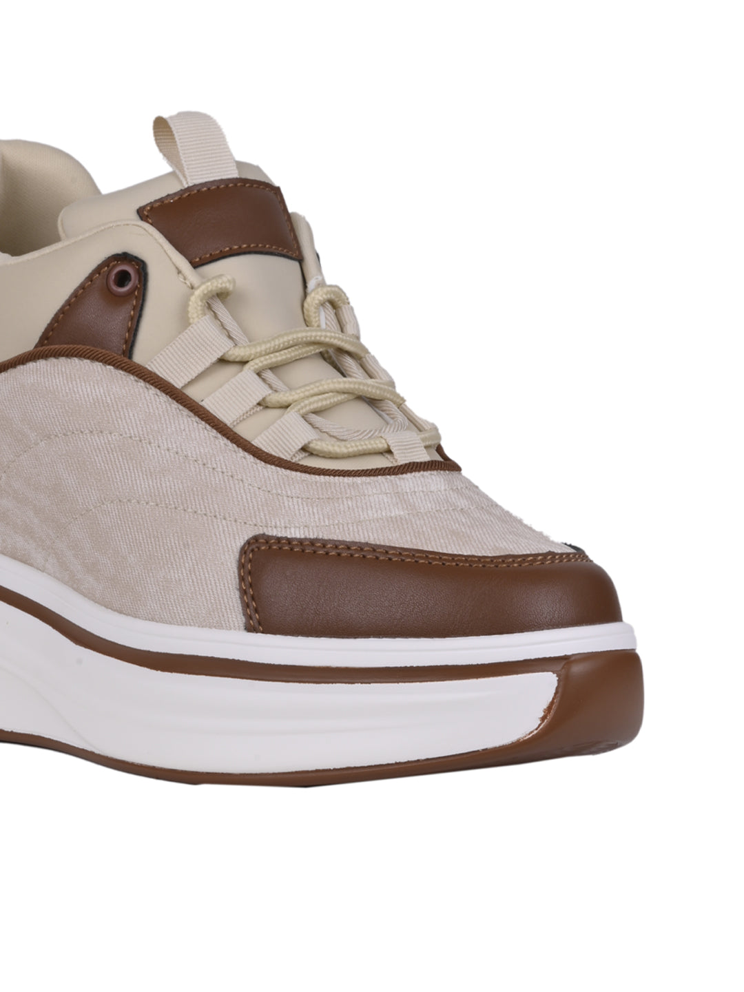 Women Beige Colourblocked Sneakers