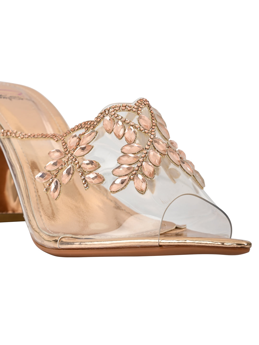 Women Champagne Embellished Sandals