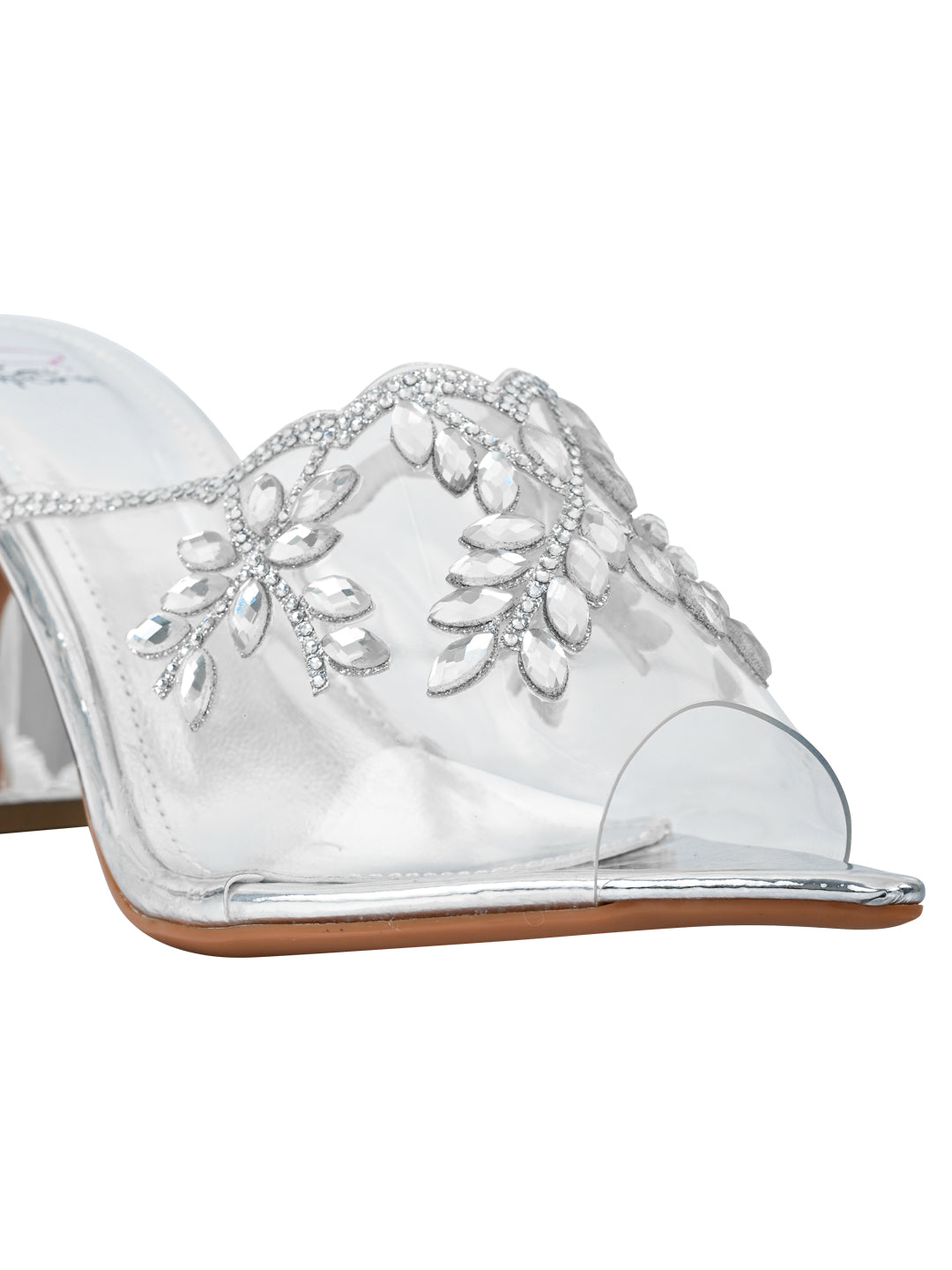 Women Silver Embellished Sandals