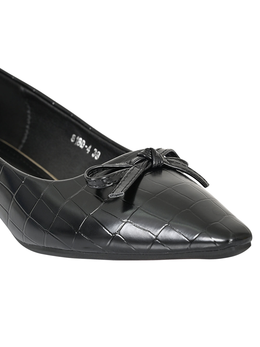 Women Black Animal Print Ballerinas