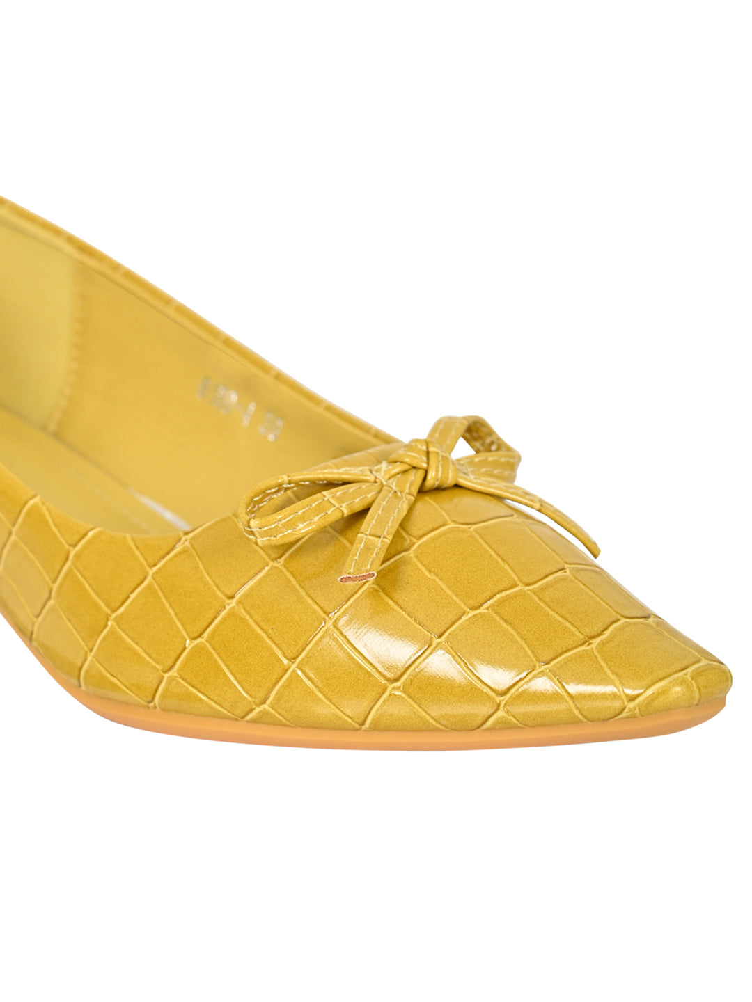 Women Mustard Animal Print Ballerinas