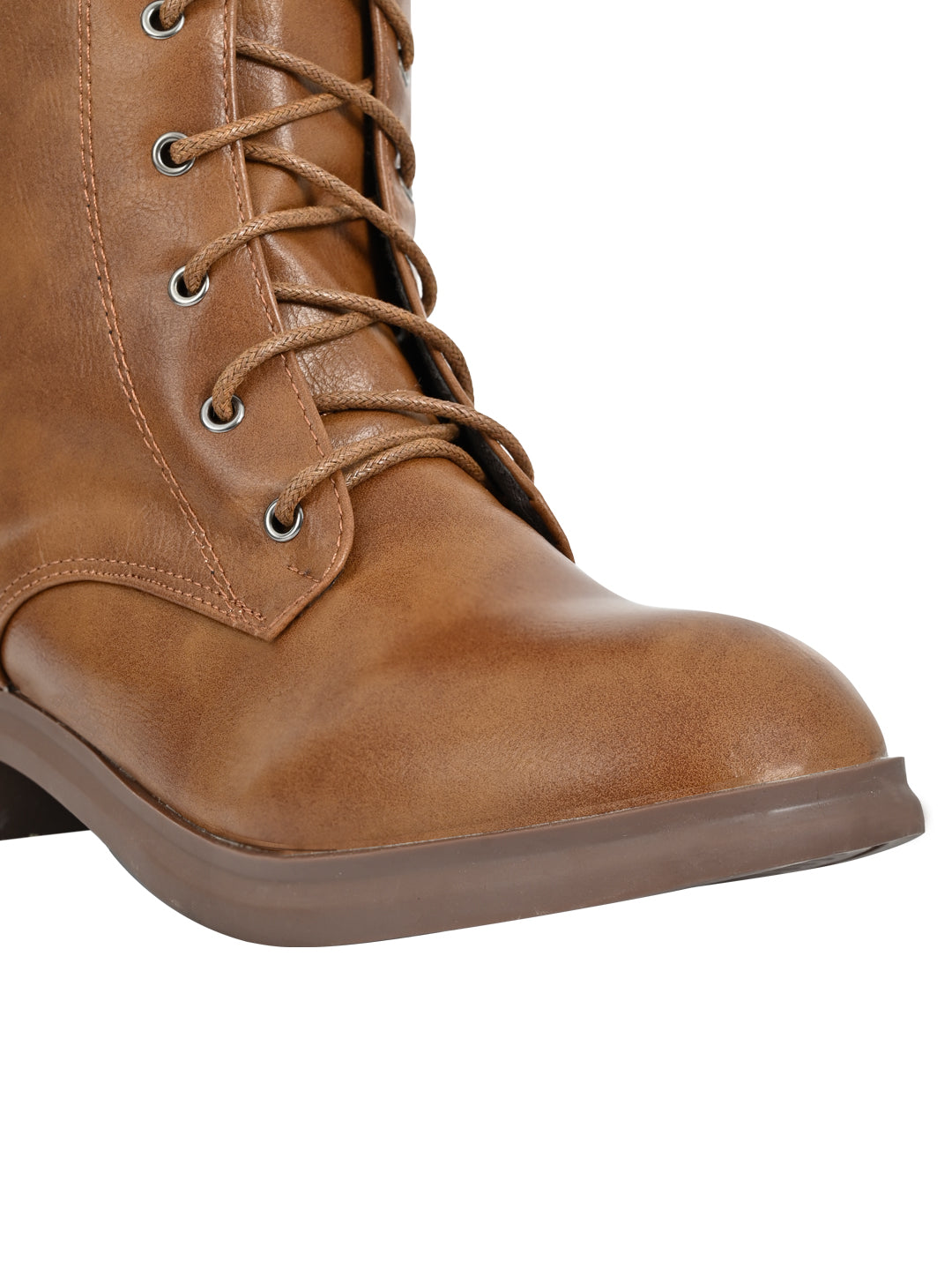 Women Tan Solid High-Top Boots