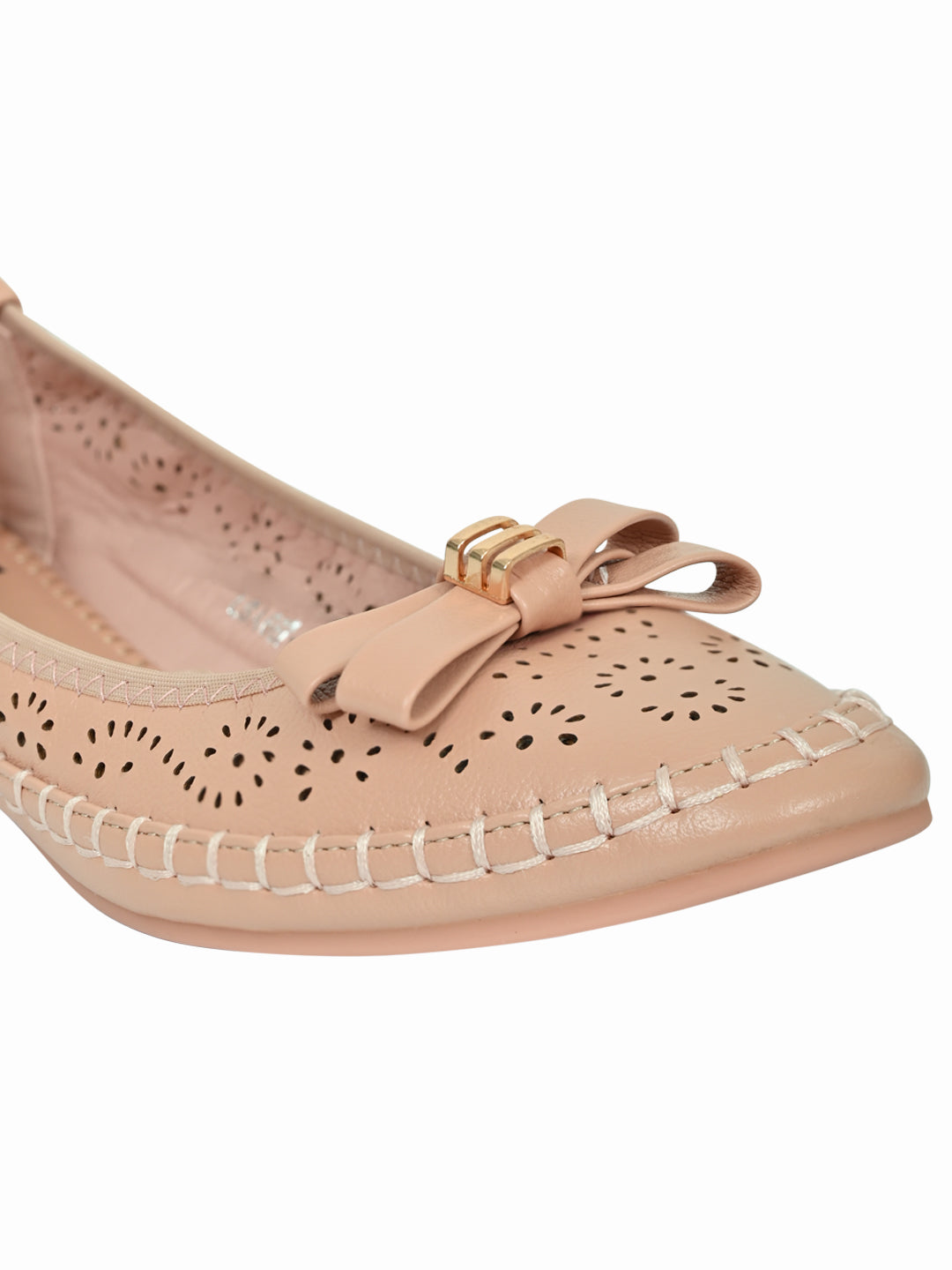 Women Pink Laser Cut Ballerinas