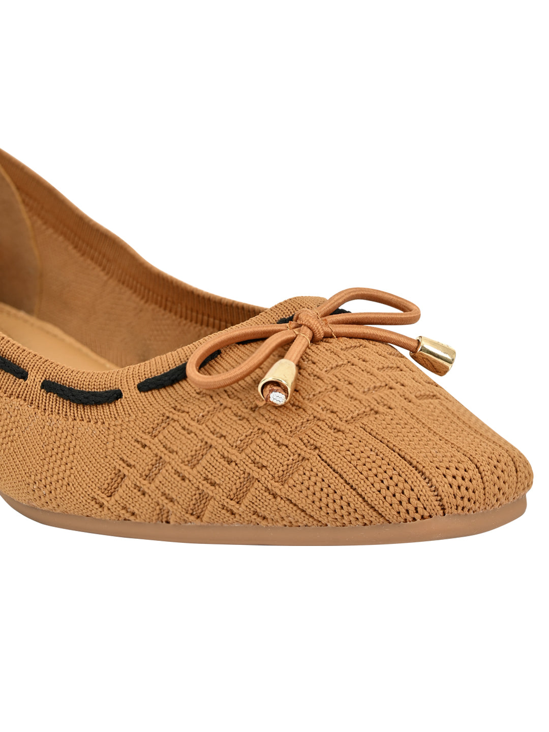 Women Tan Woven Ballerinas