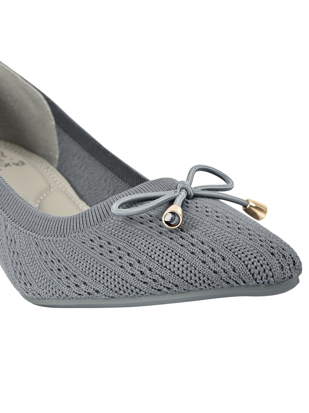 Women Grey Woven Design Pumps