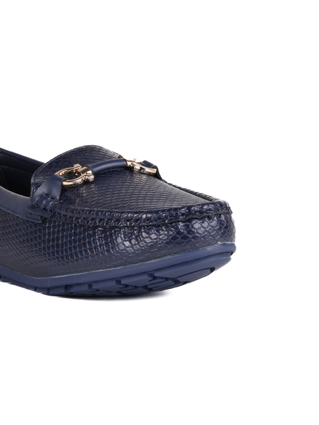 Women, Women Footwear, Navy Blue Loafers