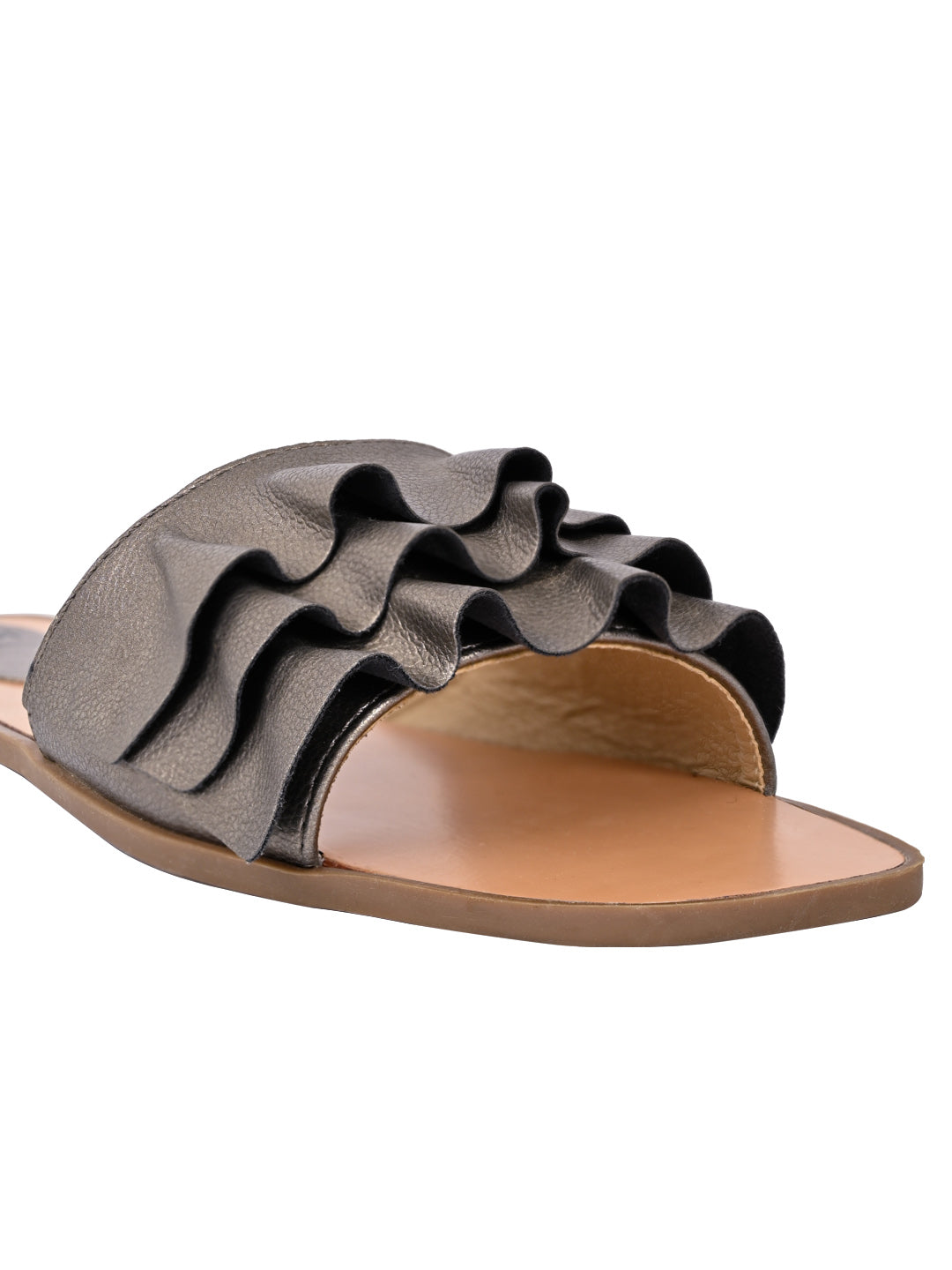 Summer Collection- Women Grey Solid Open Toe Flats