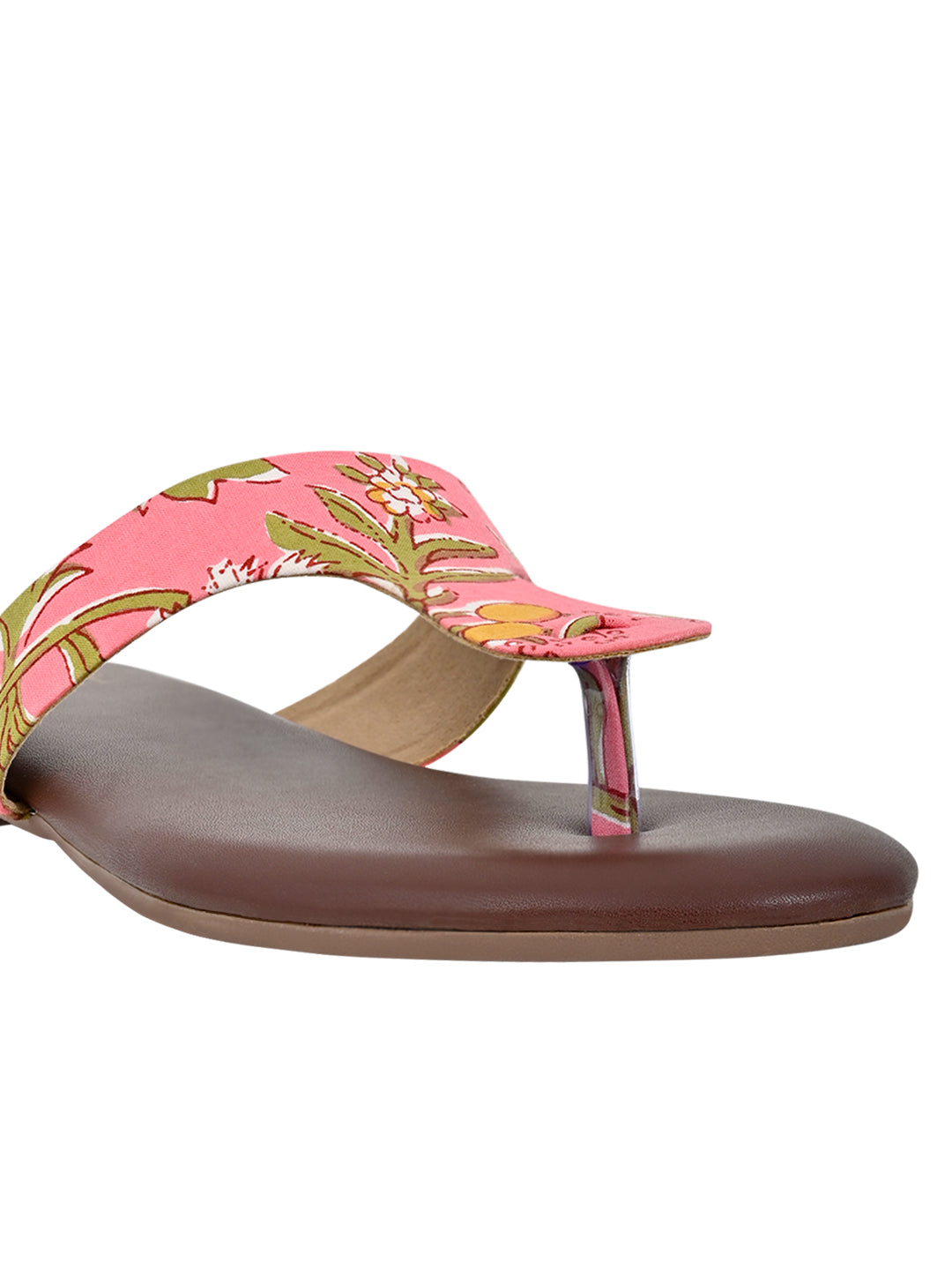 Footwear, Women Footwear, Pink T-Strap Flats