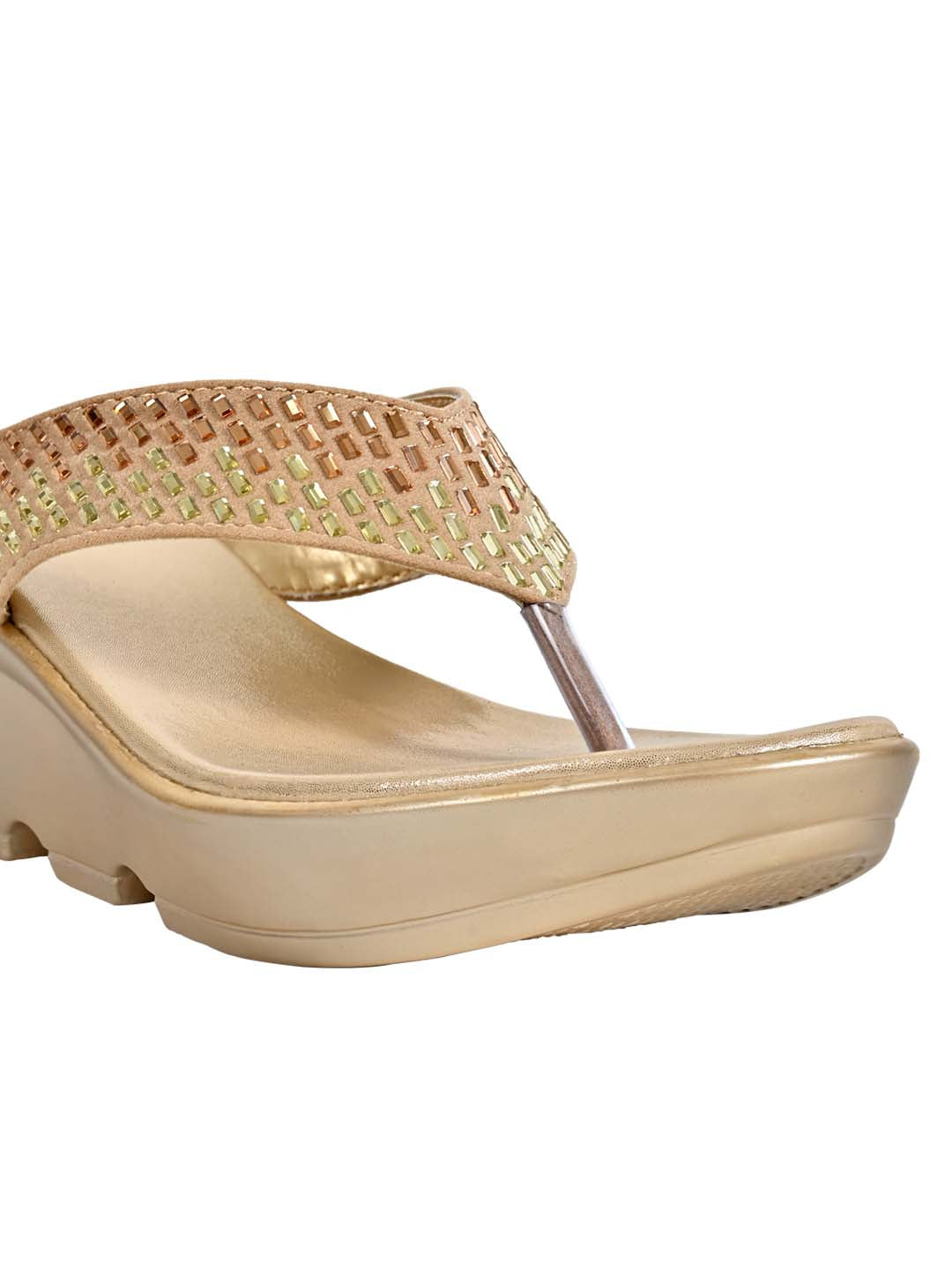 Footwear, Women Footwear, Gold Wedges