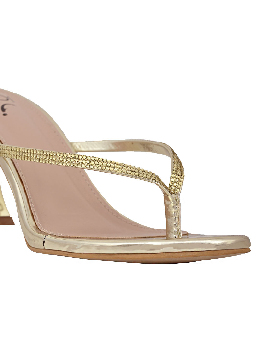 Footwear, Women Footwear, GOLD, T-Strap Sandals