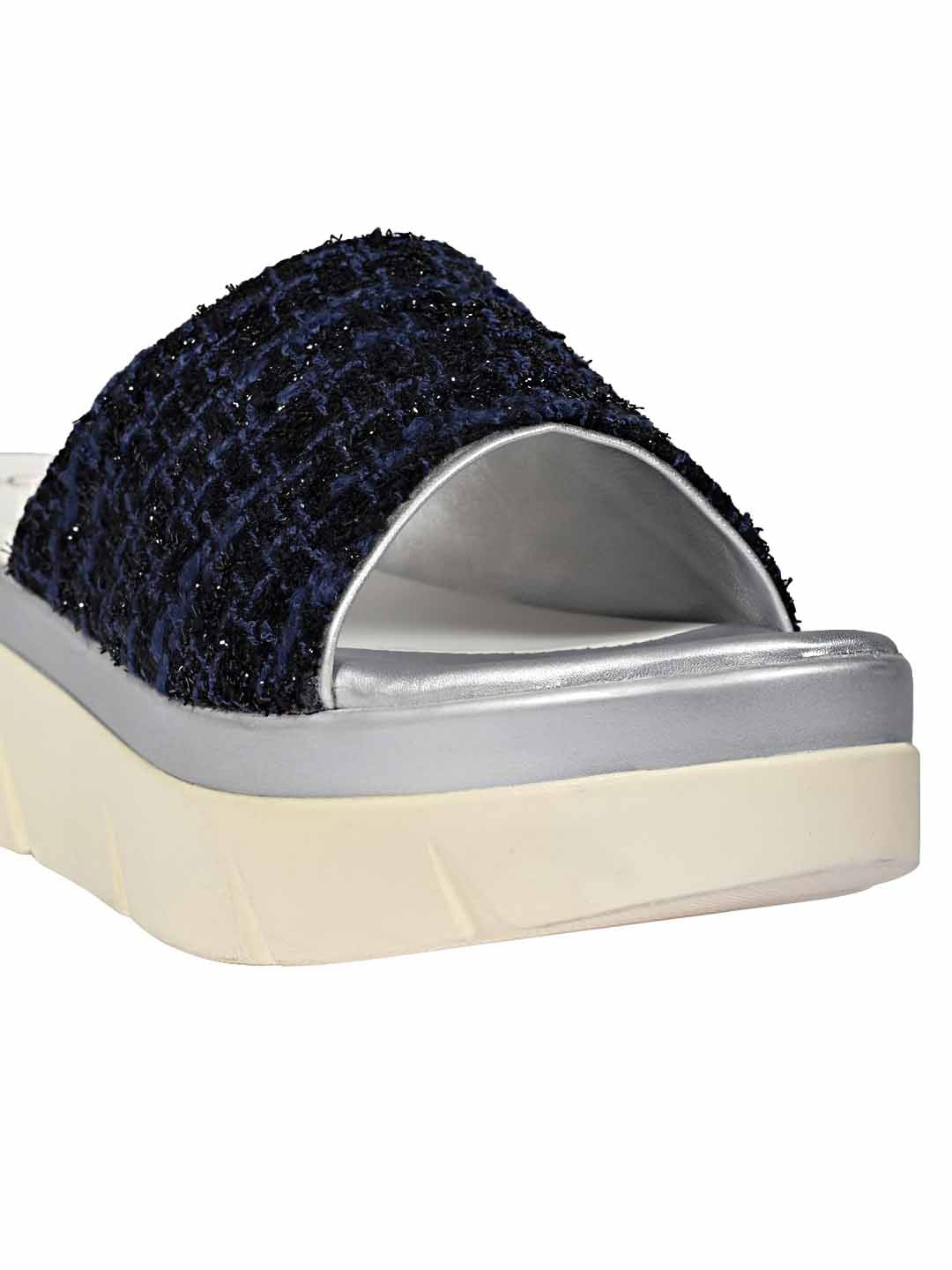 Footwear, Women Footwear, BLUE/SILVER, Platform Sandals