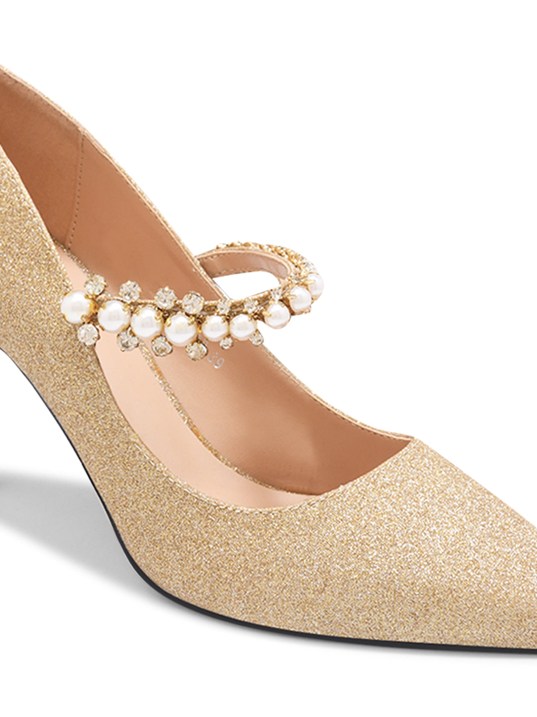 Women Gold Embellished Stilettos