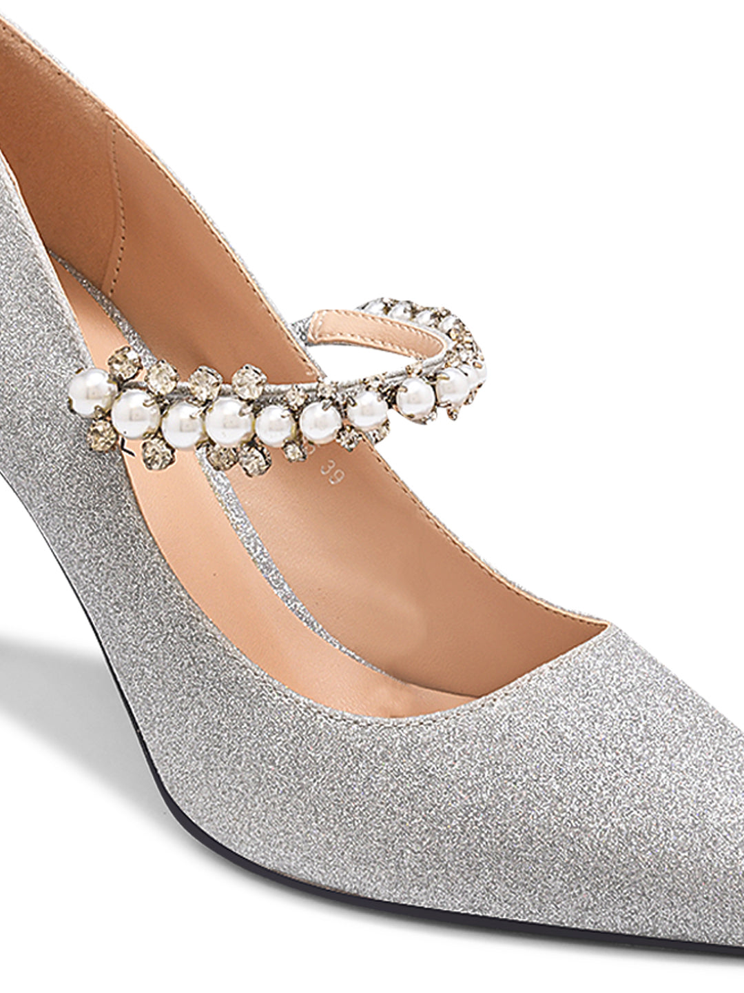 Women Silver Embellished Stilettos