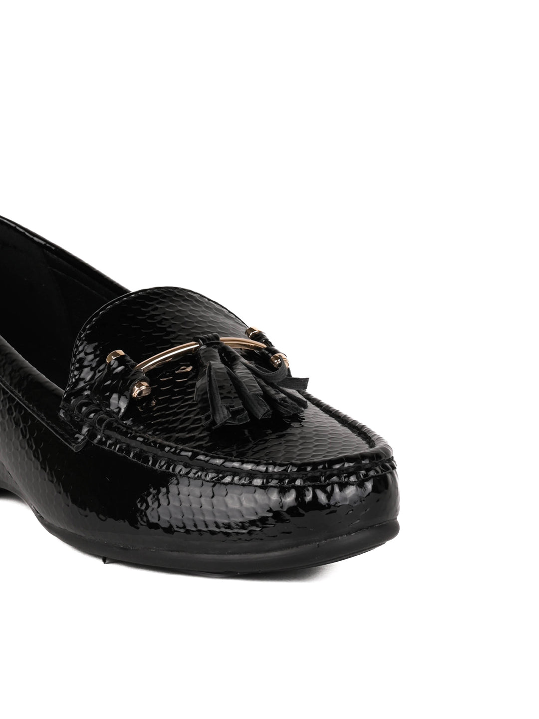 Women, Women Footwear, Black Loafers