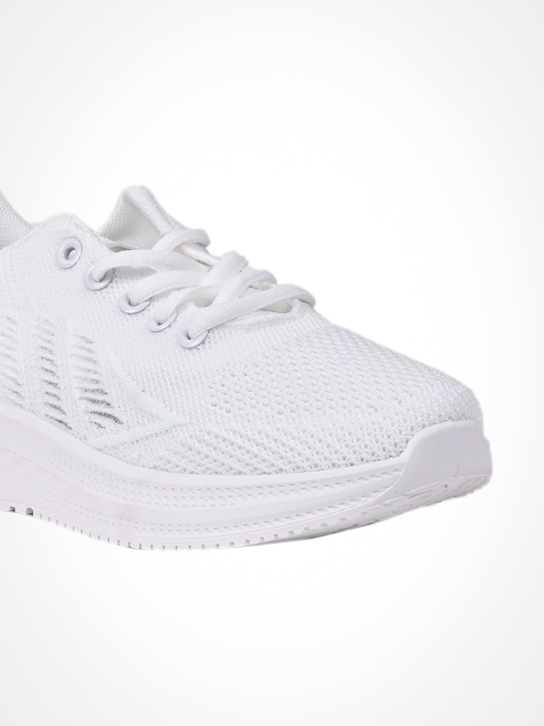 Women White Woven Design Sneakers
