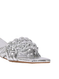 Women Silver Woven Design Sandal