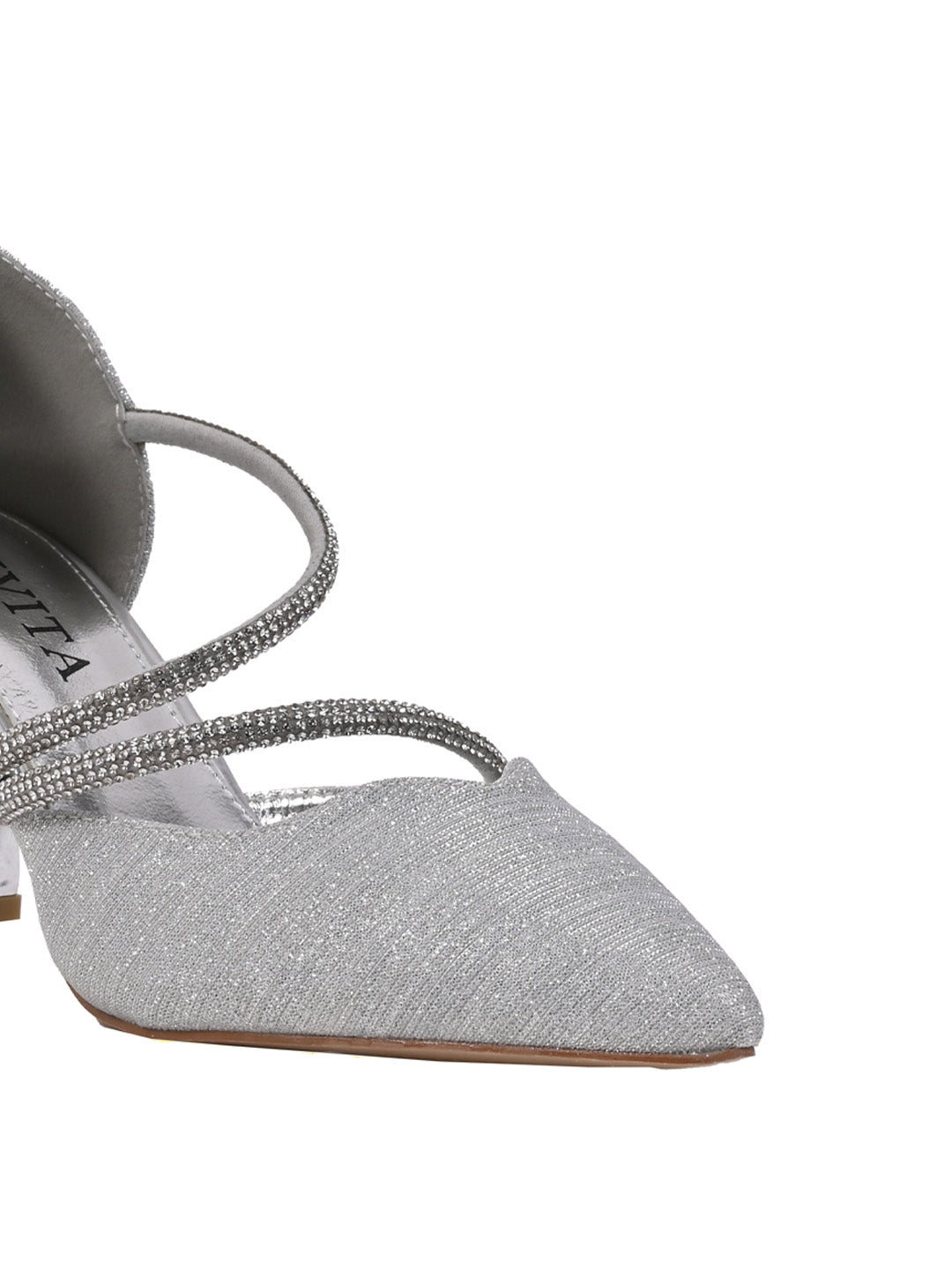 Women Silver Embellished Pumps